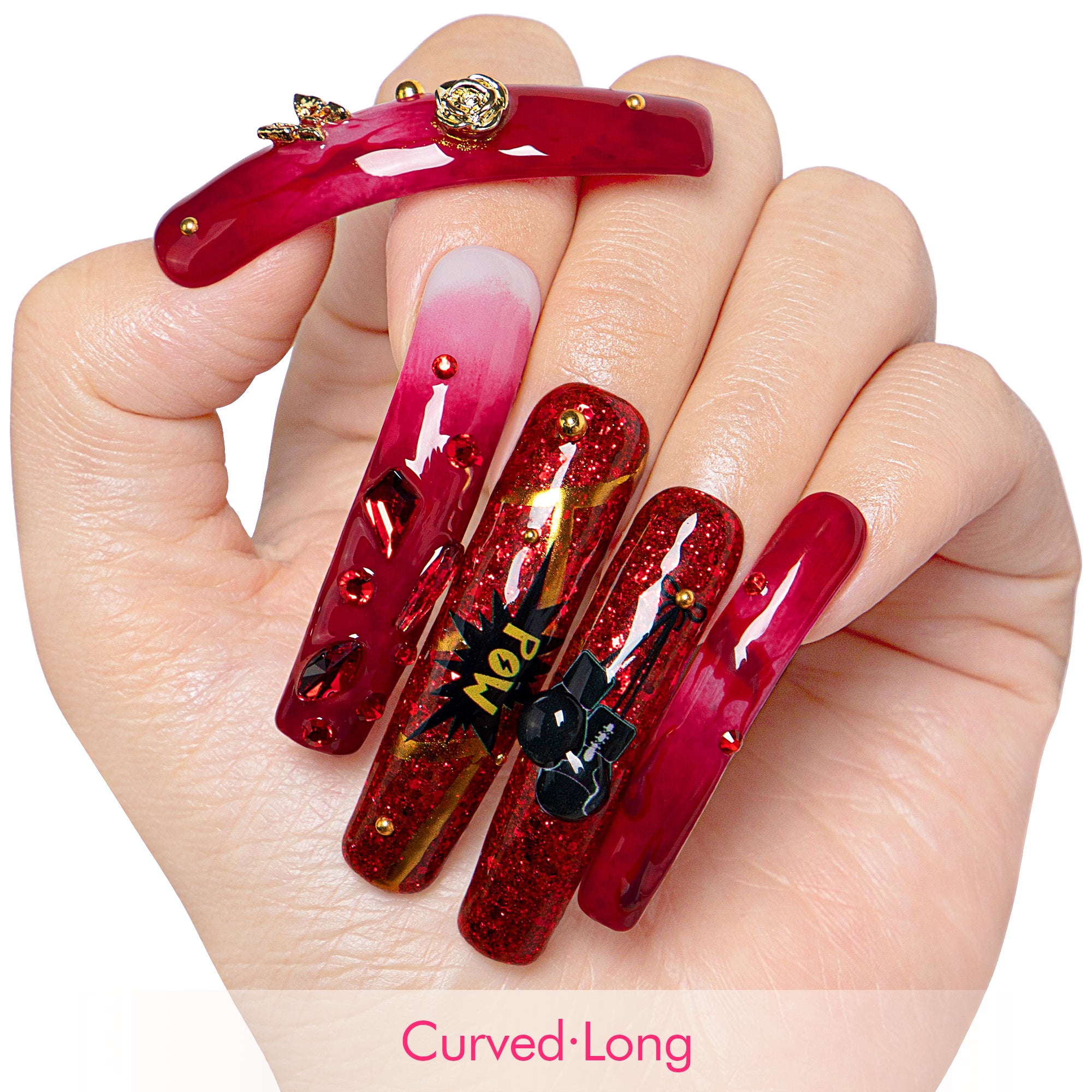 Fight Like a Girl Handmade Nails H490