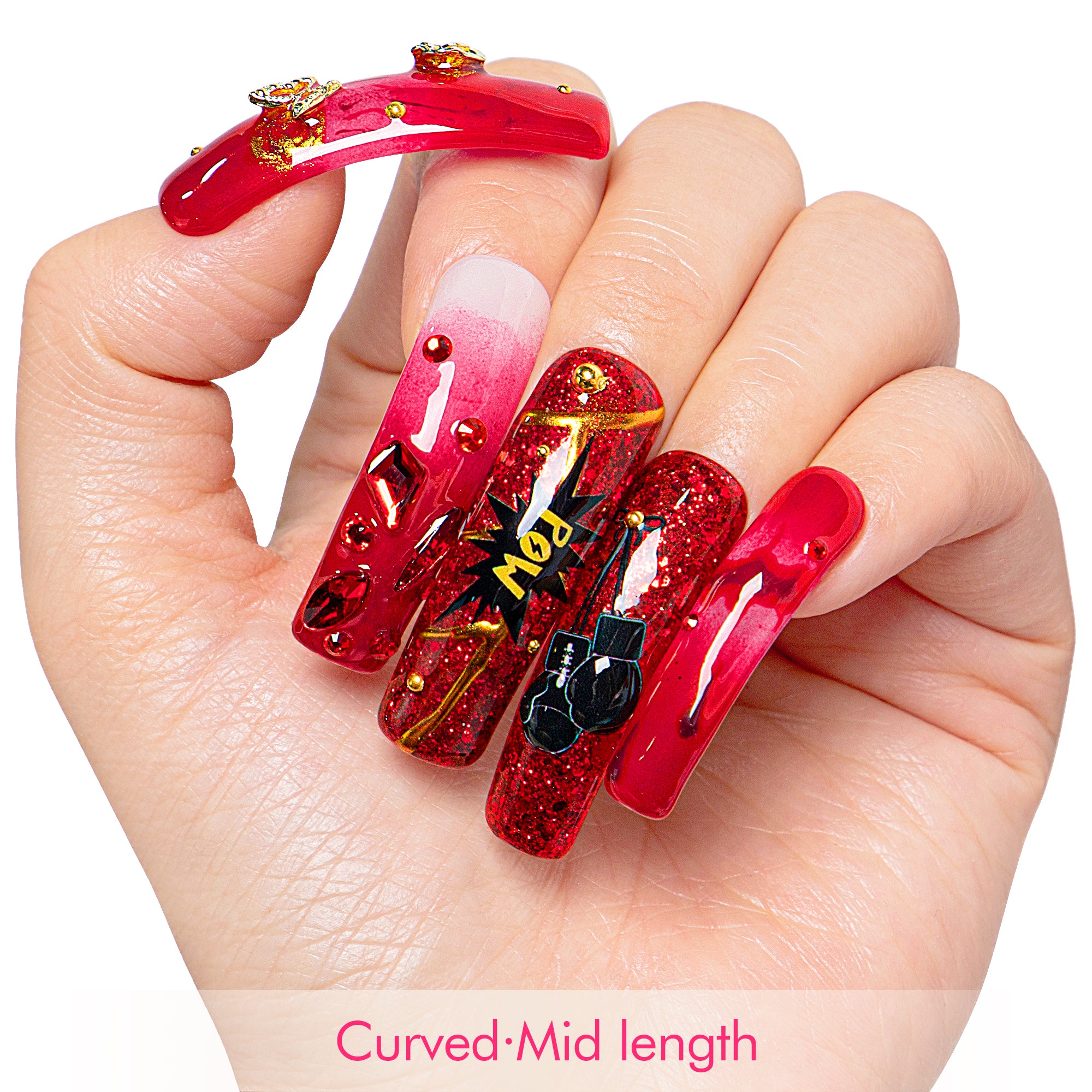 Fight Like a Girl Handmade Nails H490