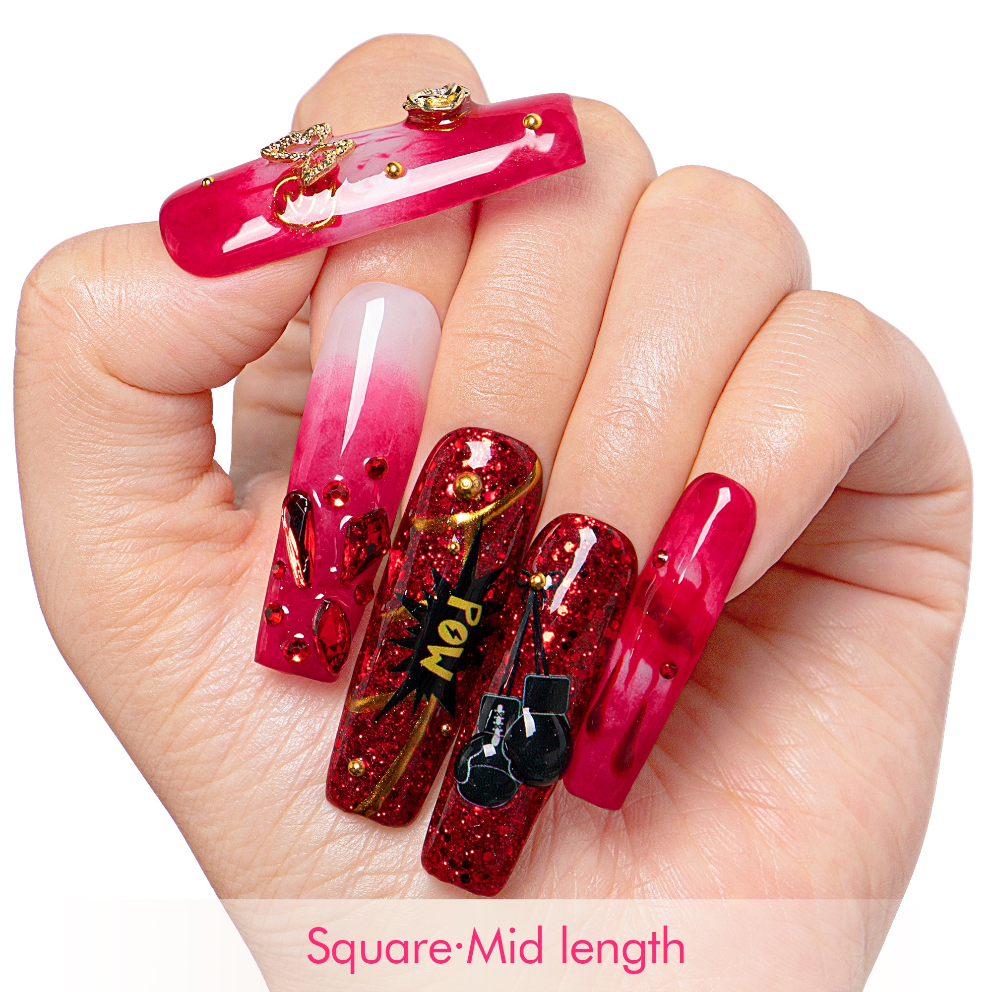 Fight Like a Girl Handmade Nails H490