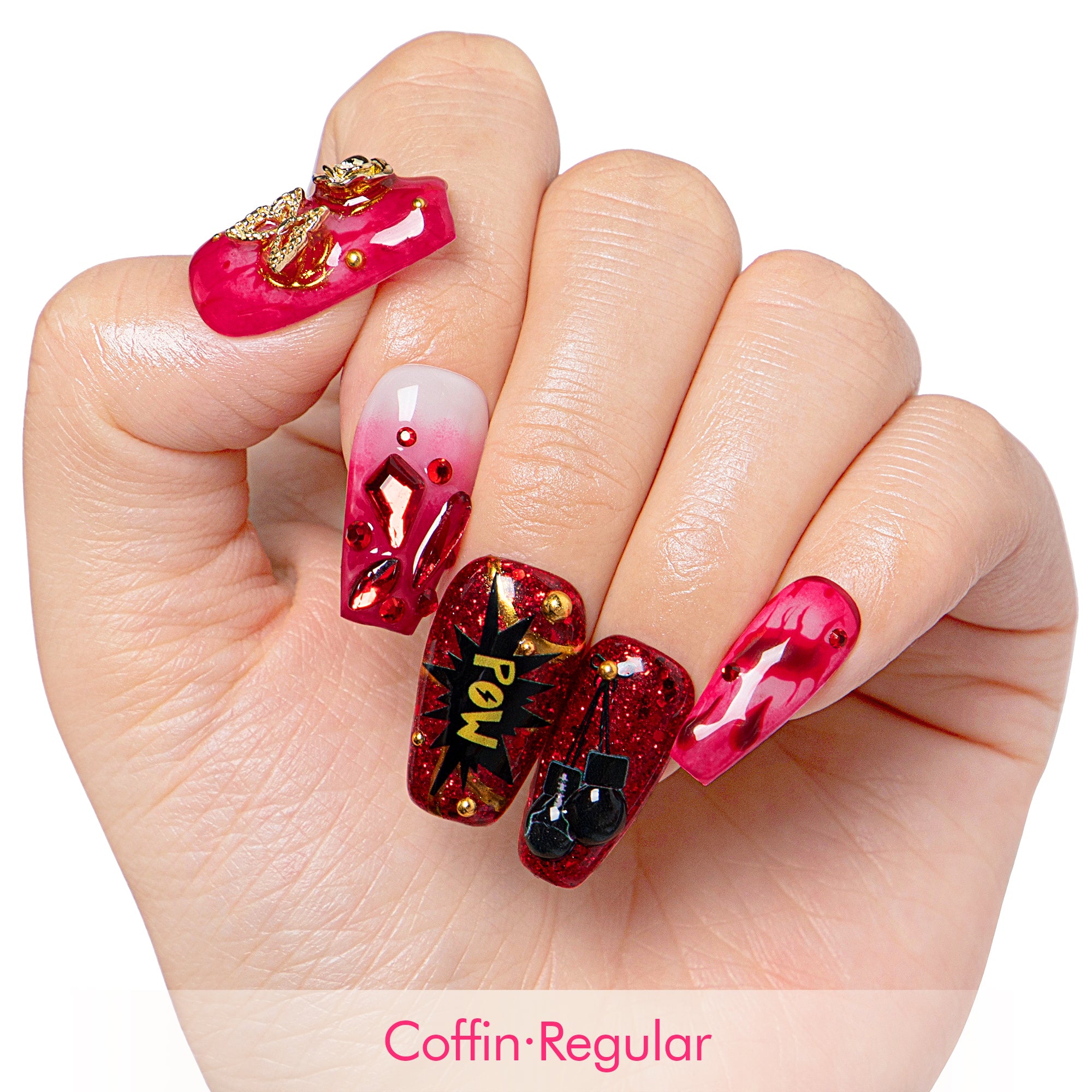 Fight Like a Girl Handmade Nails H490