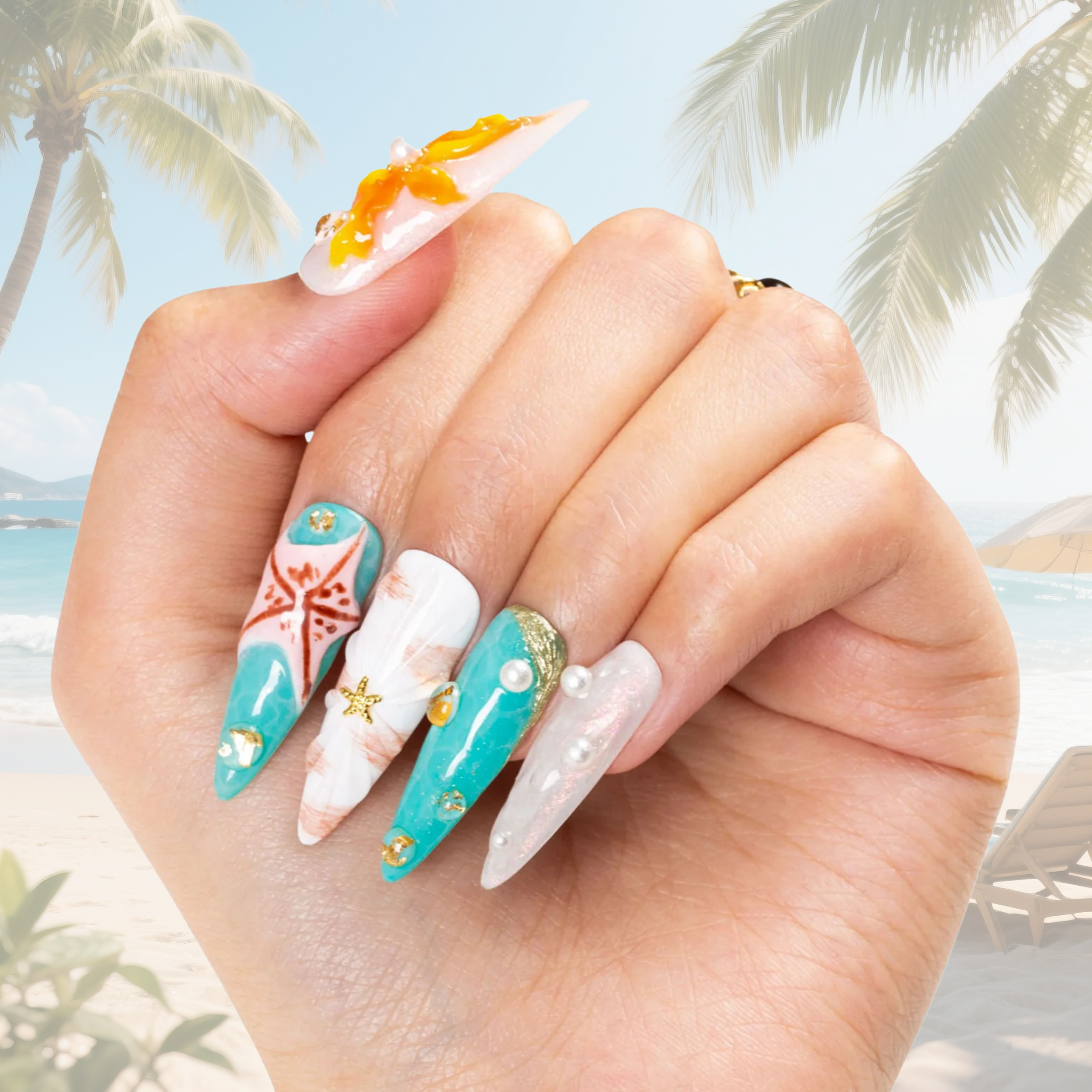 Starfish Dreams Handmade Nails H495