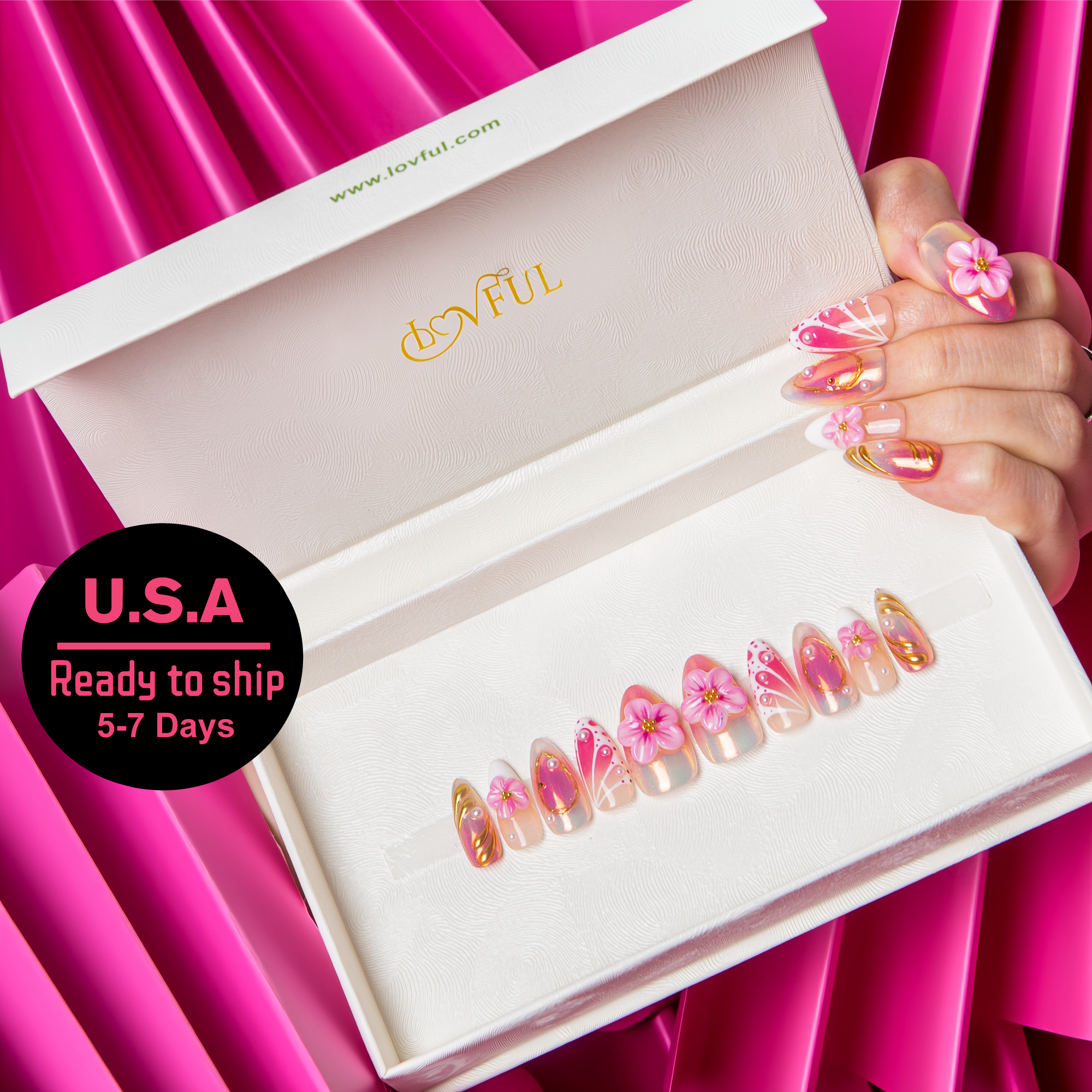 Summer Spritzer Handmade Nails H496 RTS