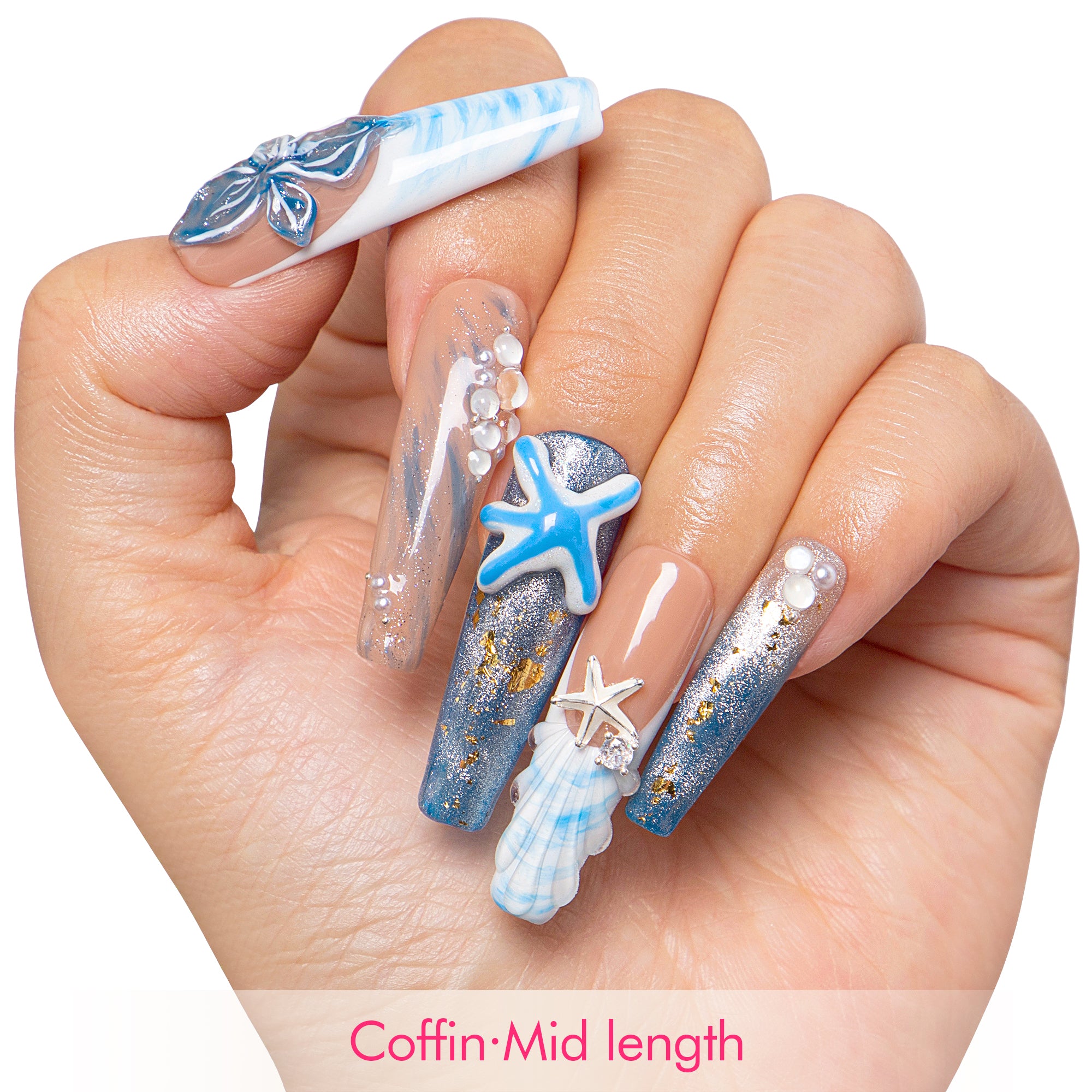 Ocean Lullaby Handmade Nails H497