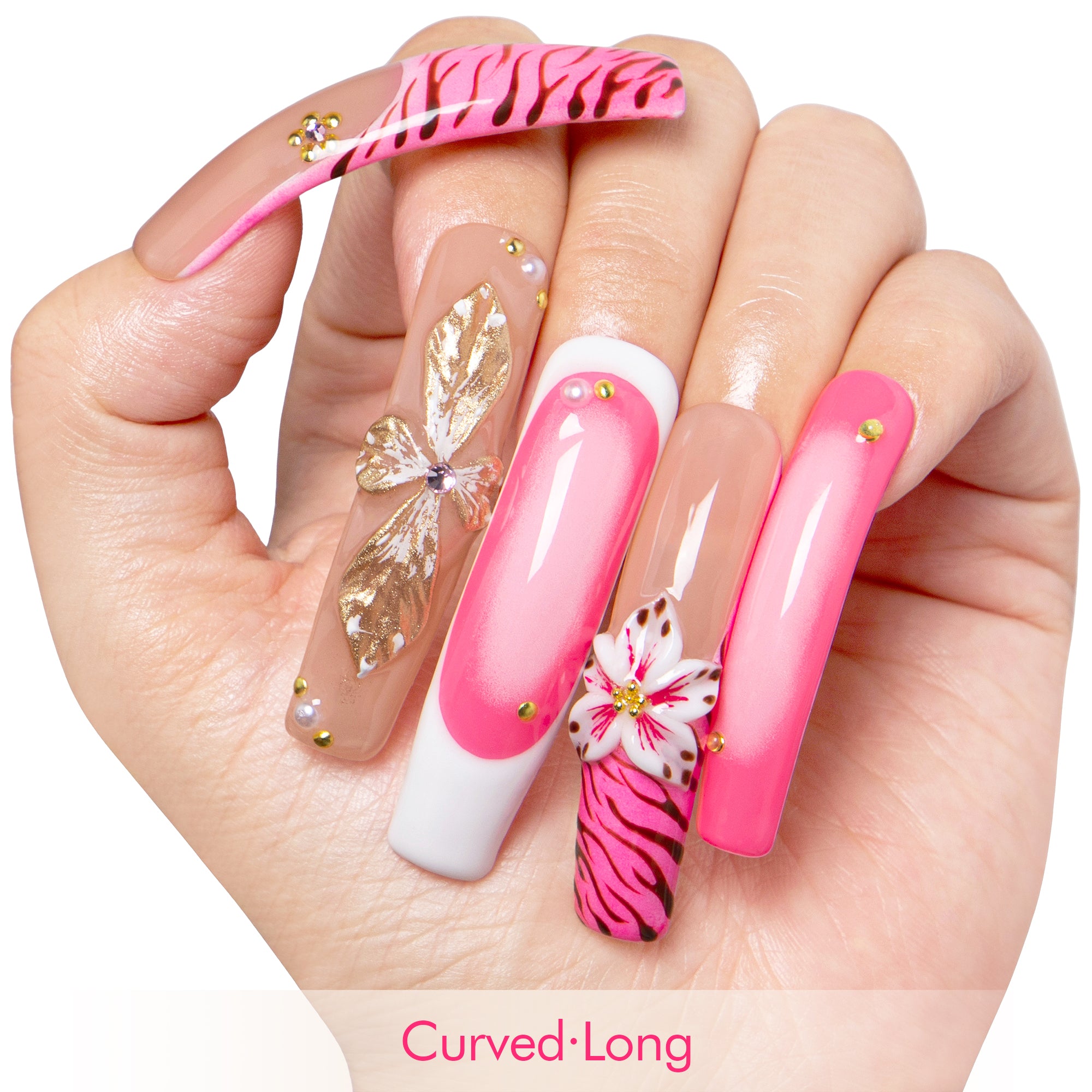 Rosewater Bloom Handmade Nails H499