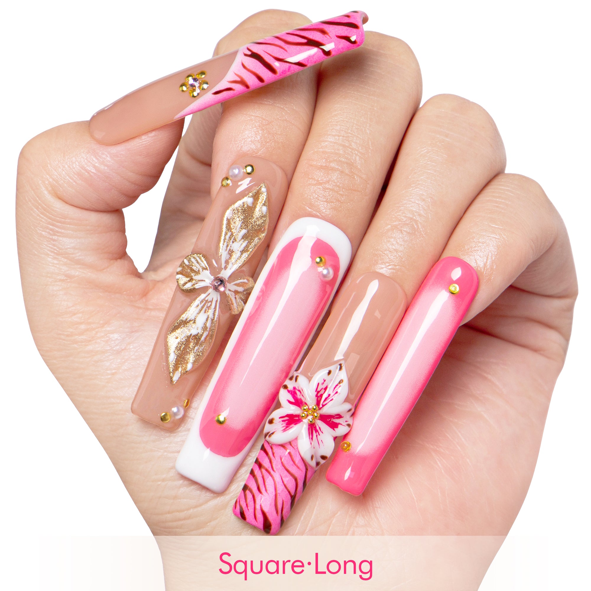 Rosewater Bloom Handmade Nails H499