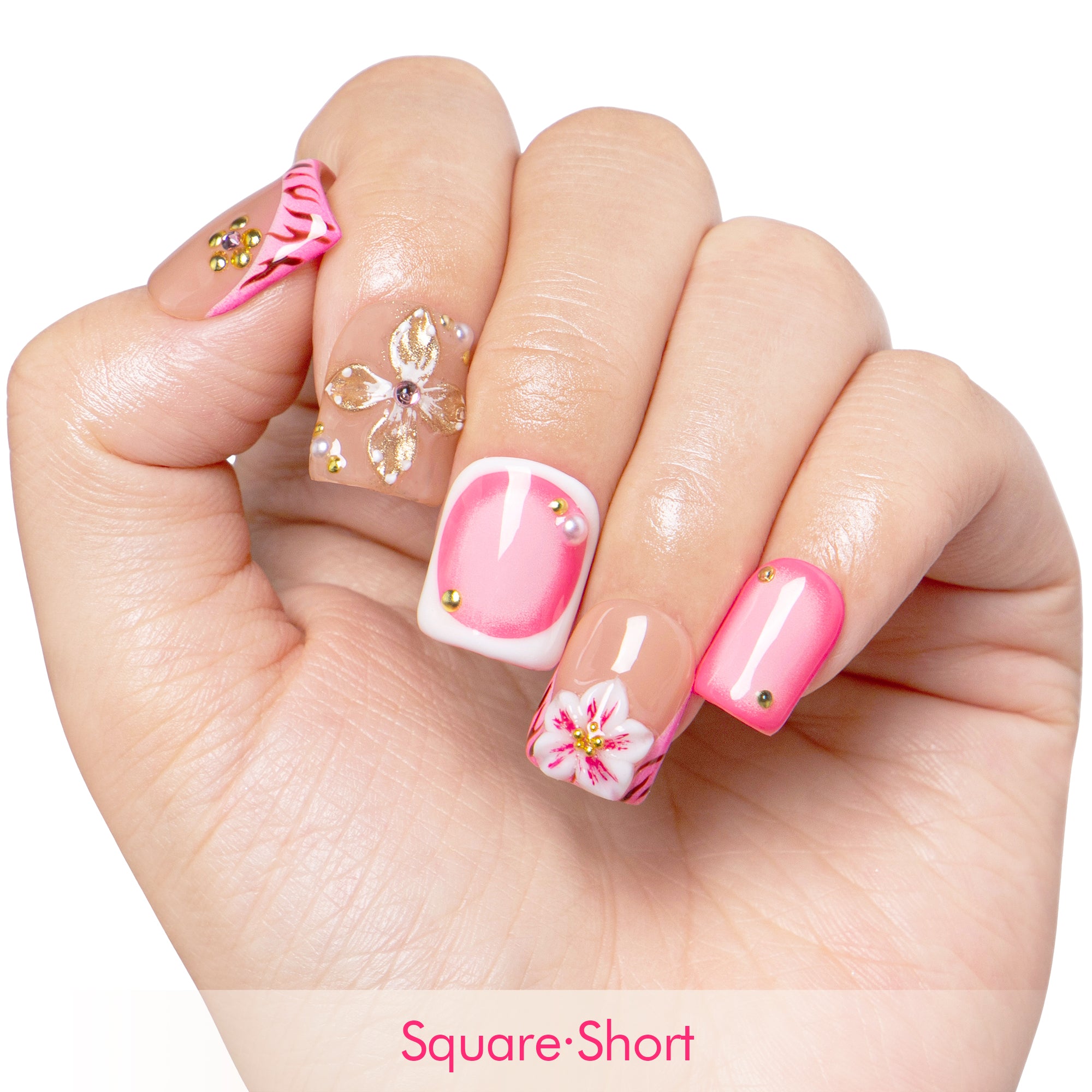 Rosewater Bloom Handmade Nails H499