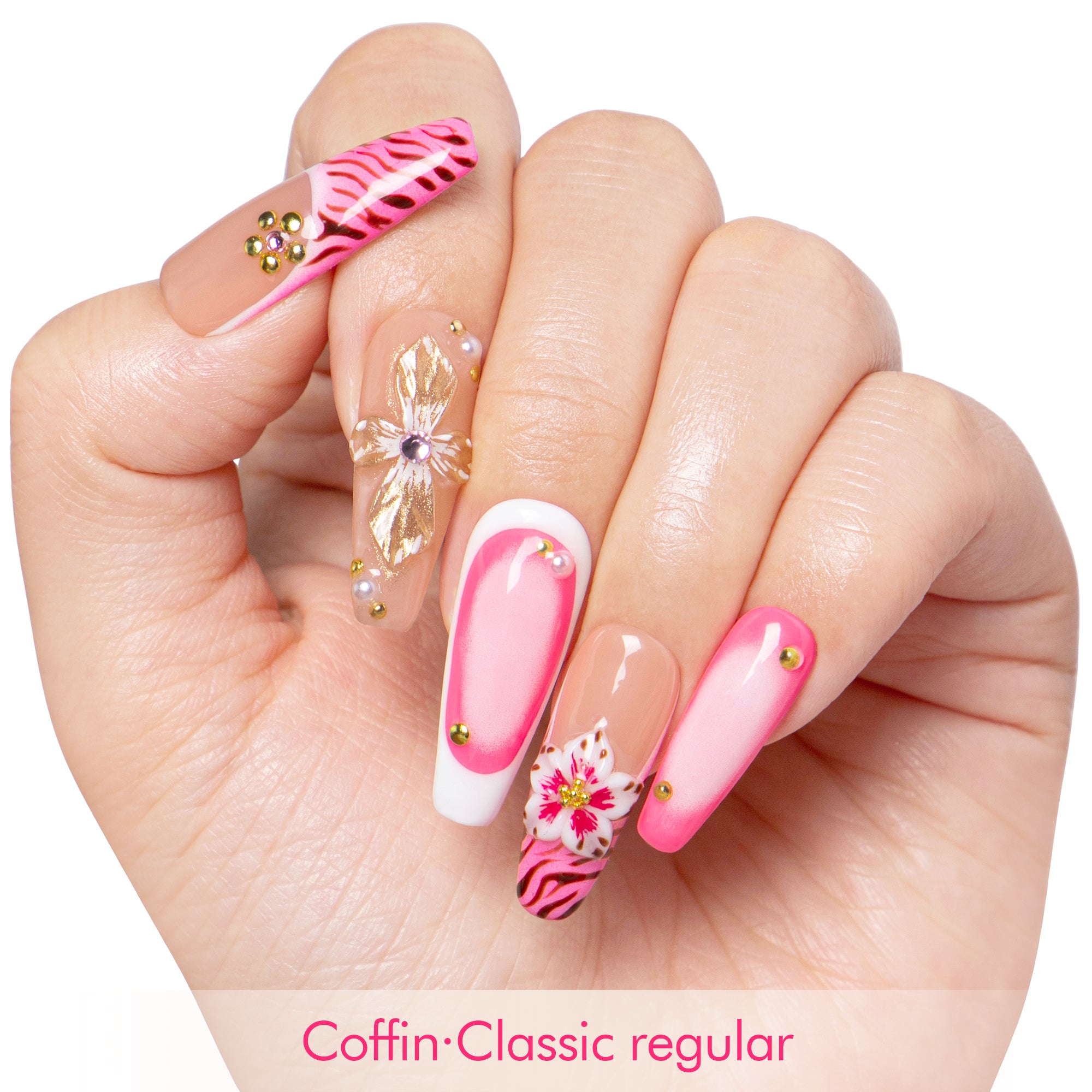 Rosewater Bloom Handmade Nails H499