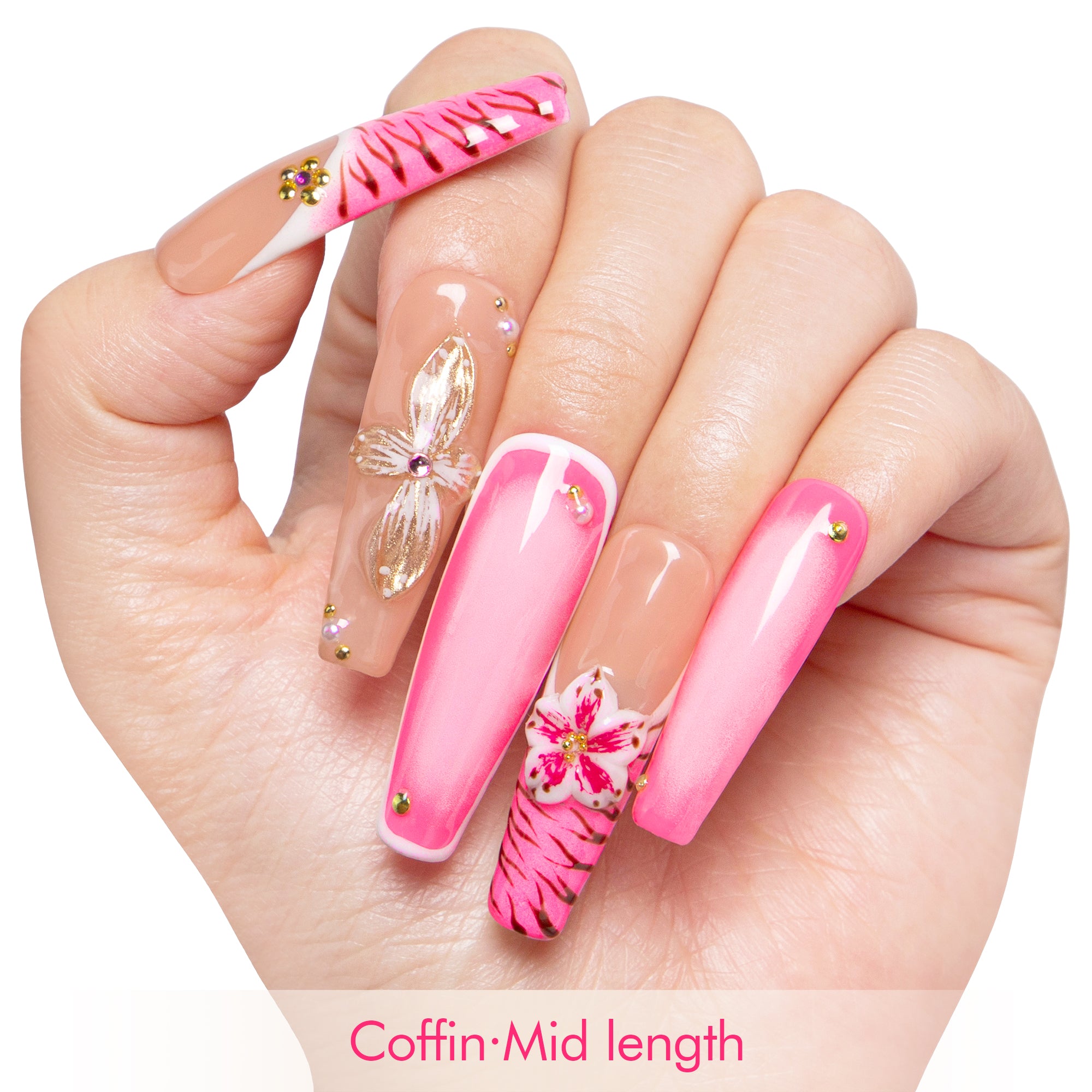 Rosewater Bloom Handmade Nails H499