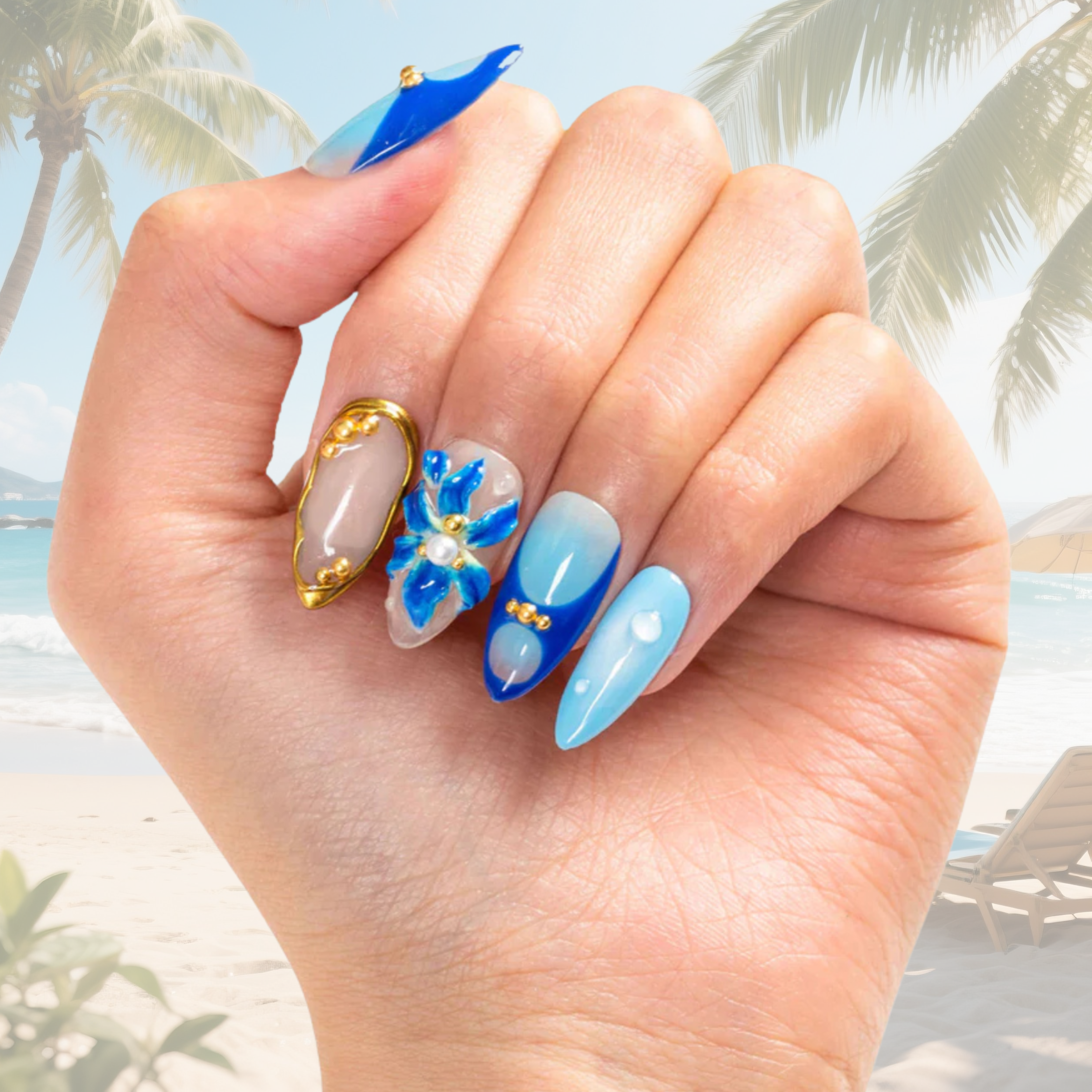 Azure Tide Handmade Nails H500