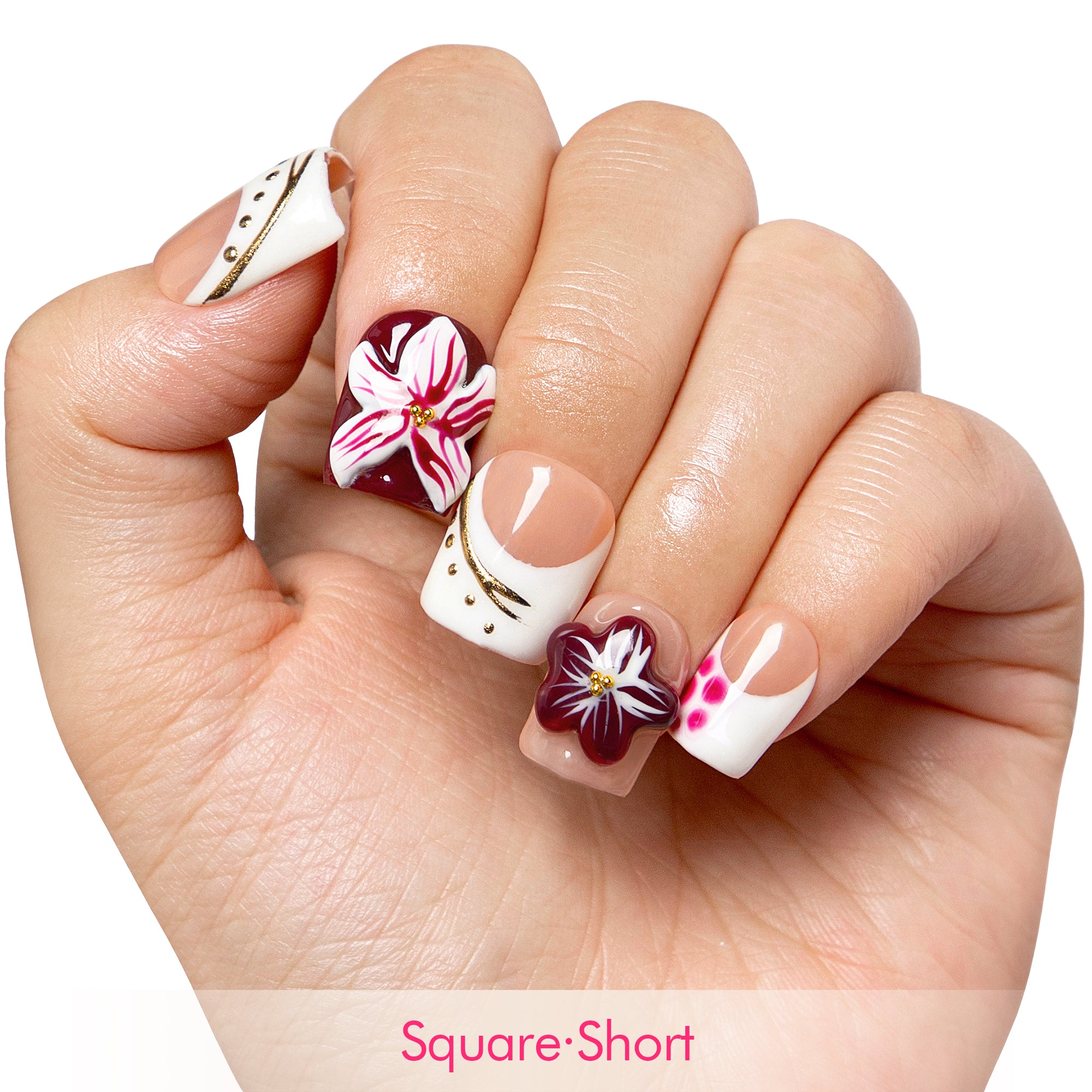 Obsidian Dahlia Handmade Nails H501