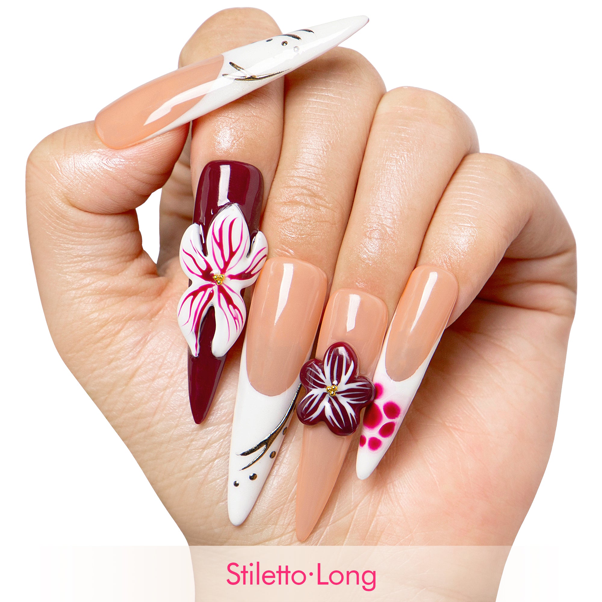 Obsidian Dahlia Handmade Nails H501