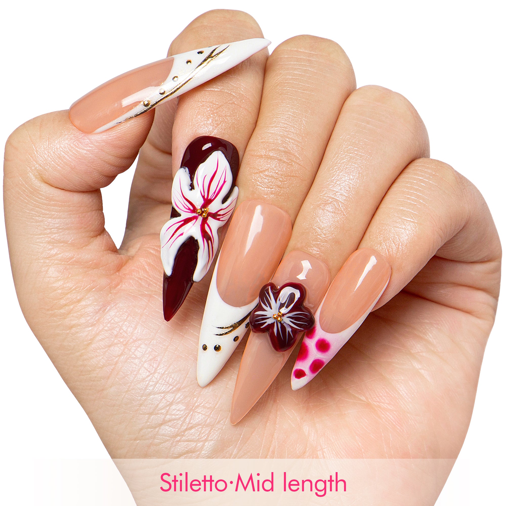 Obsidian Dahlia Handmade Nails H501