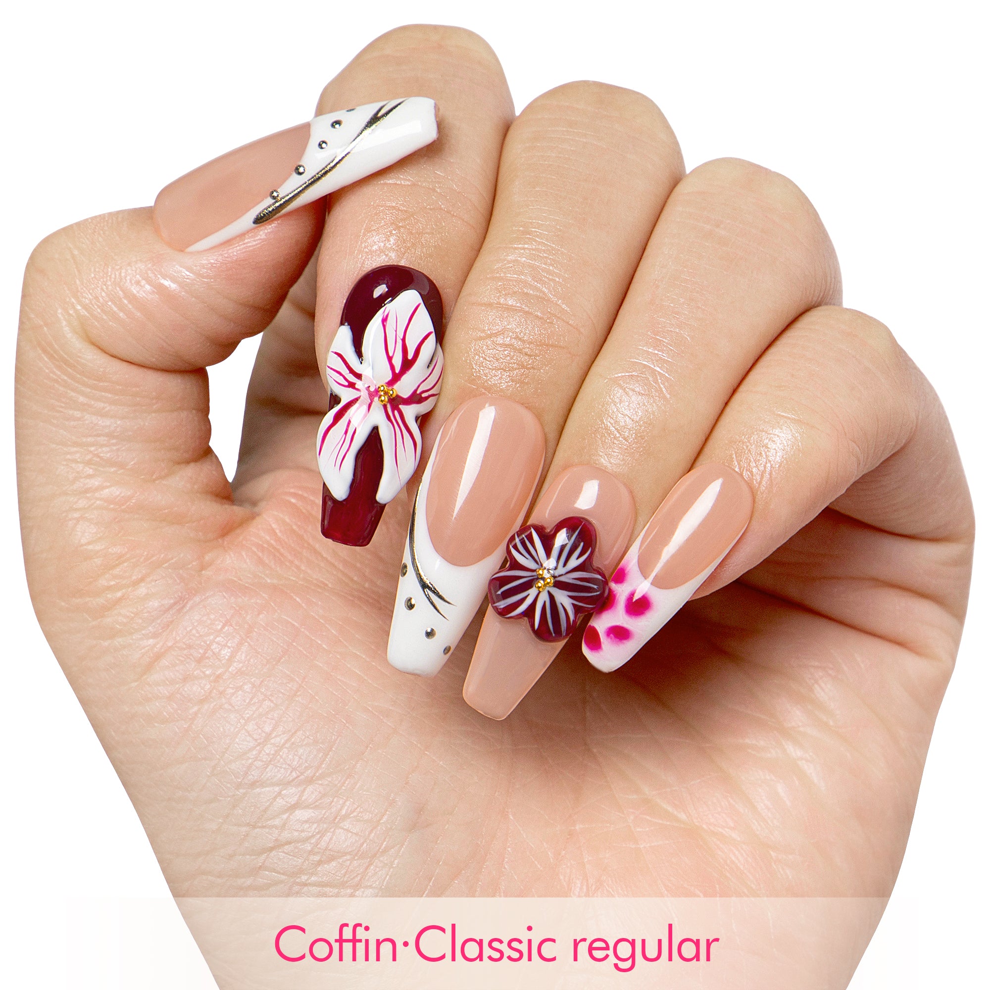 Obsidian Dahlia Handmade Nails H501