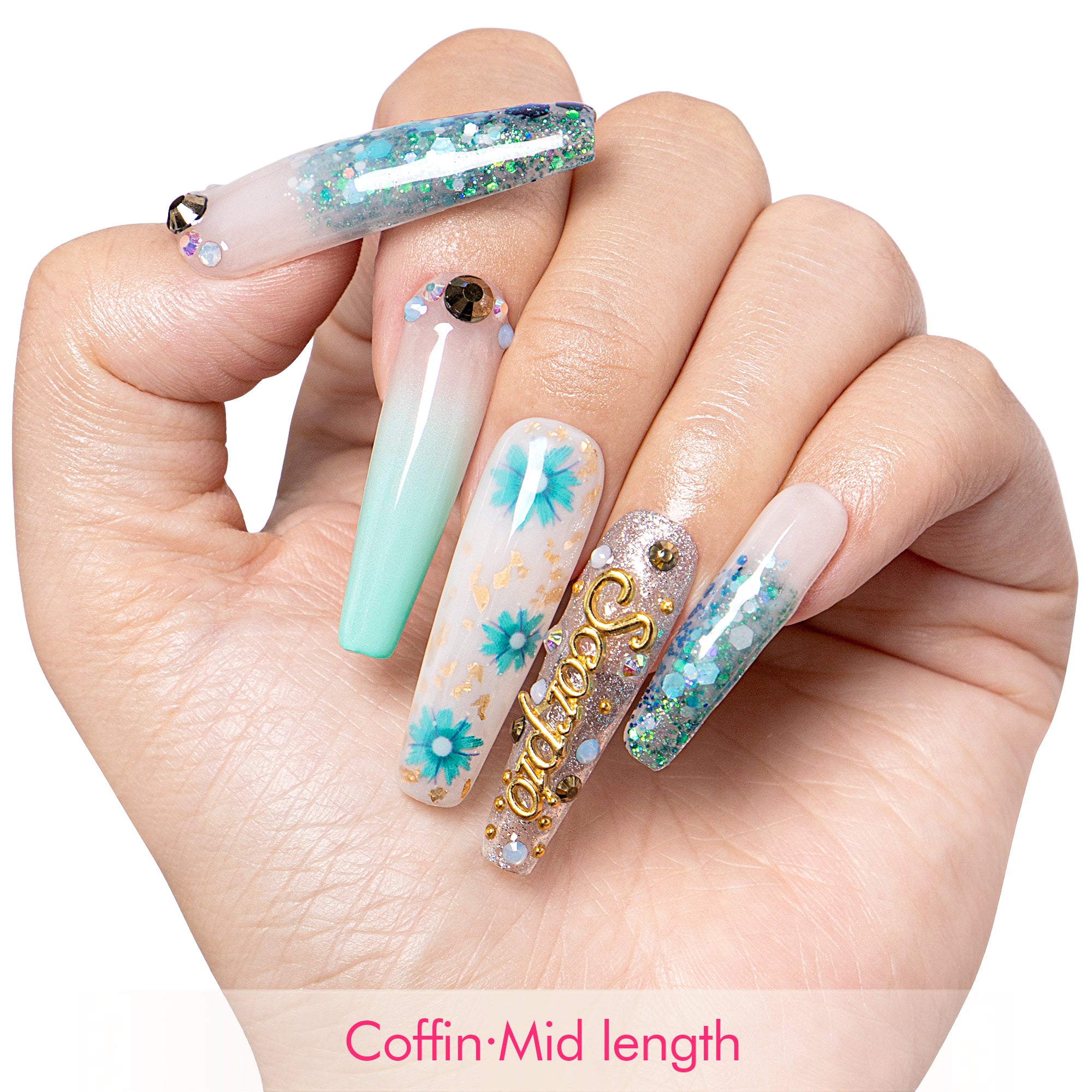 Ocean Scorpio Handmade Nails H511