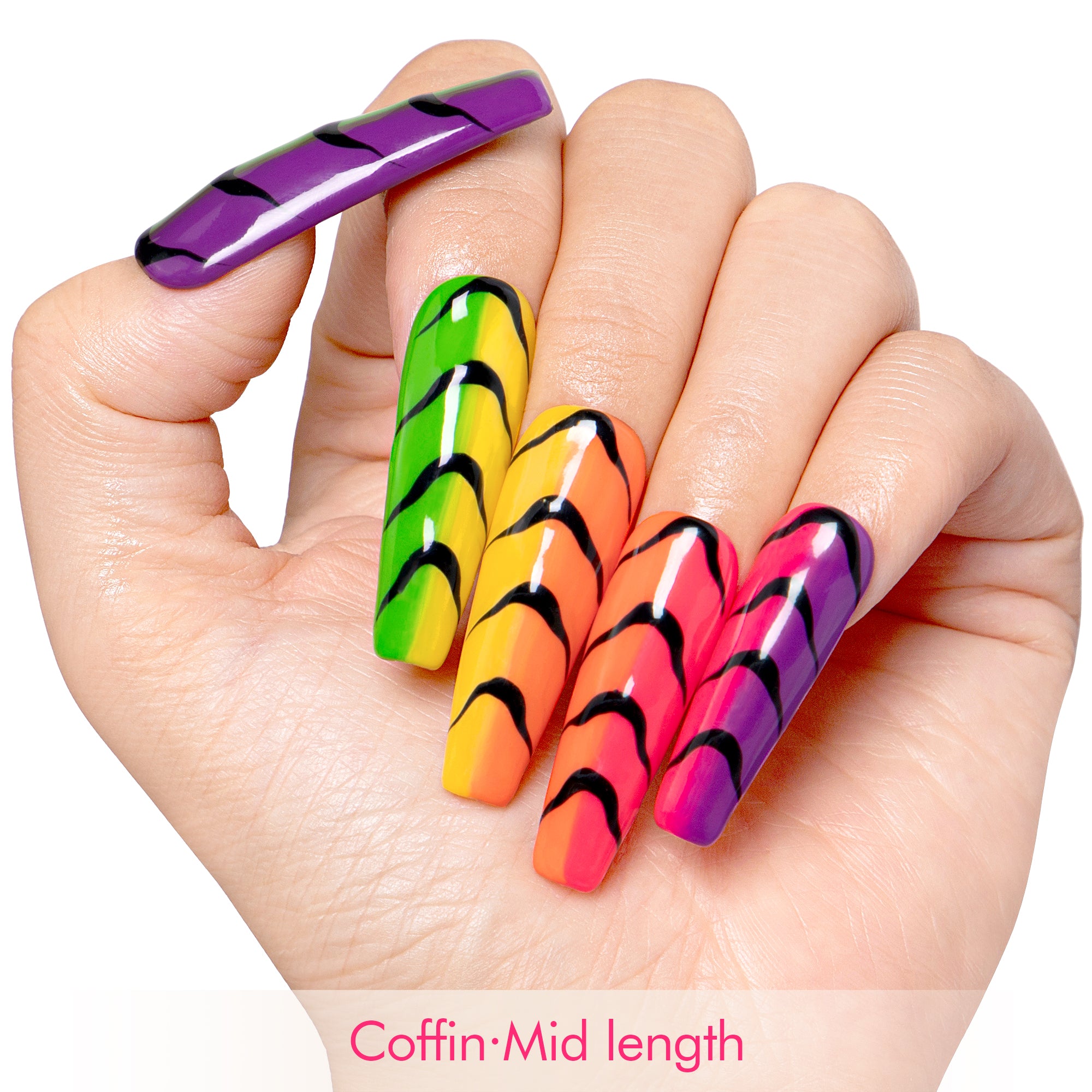 Neon Scales Handmade Nails H517