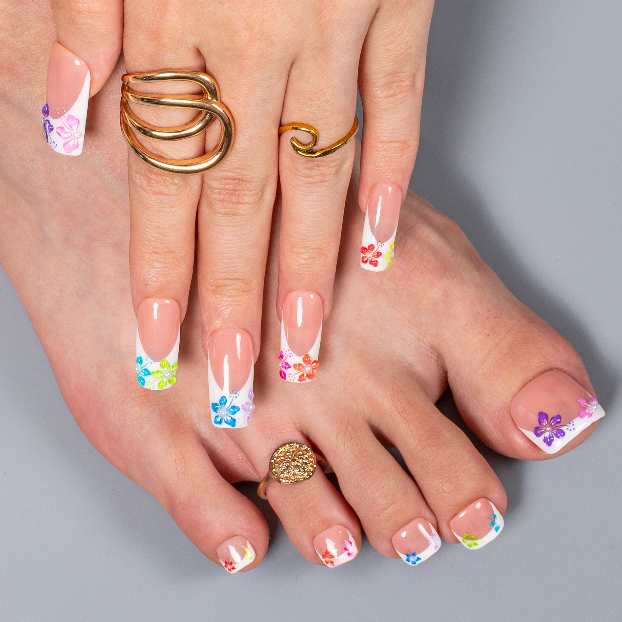 Tropical Garden Combo Set Handmade Nails H538+T538