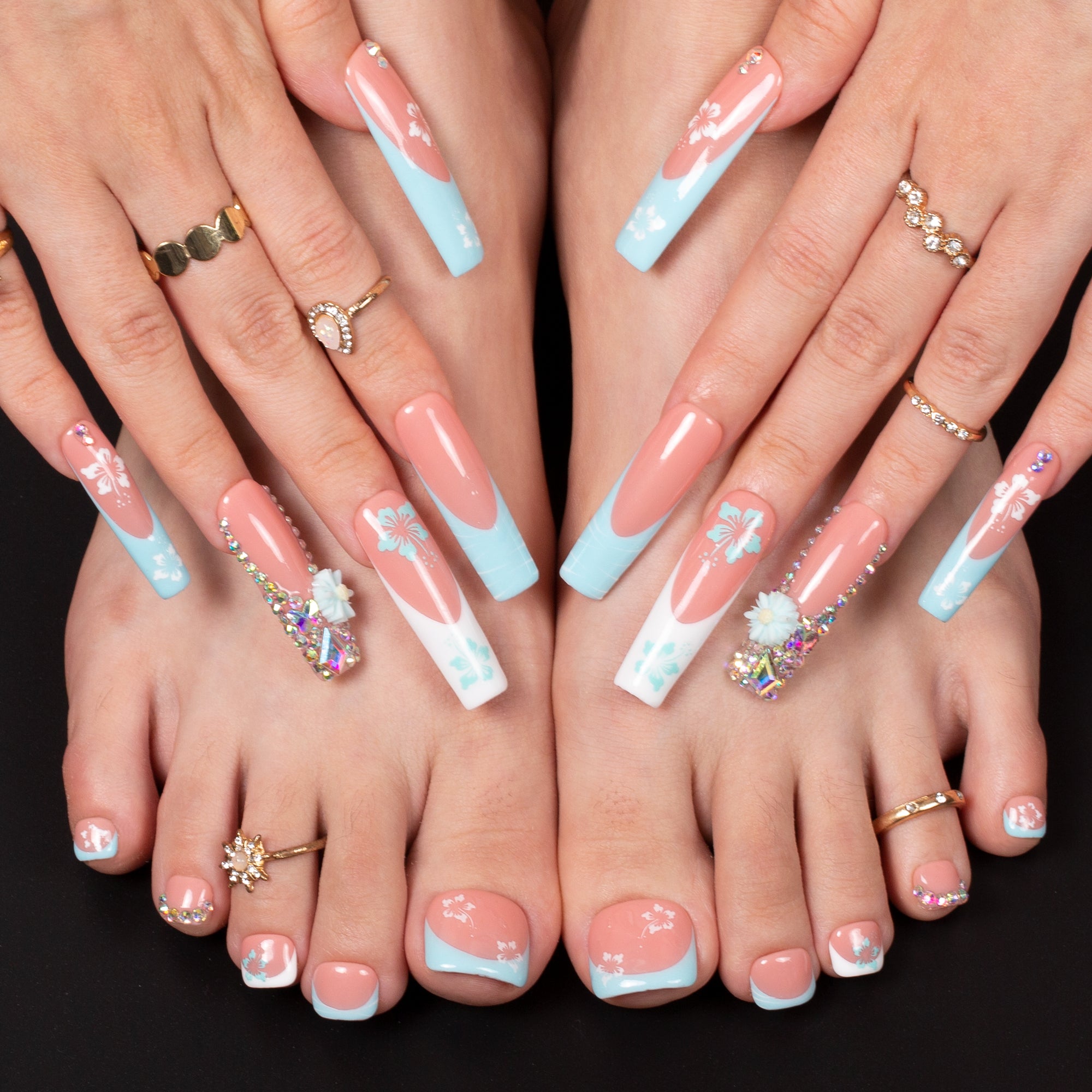 Tropical Breeze Combo Set Handmade Nails H540+T540