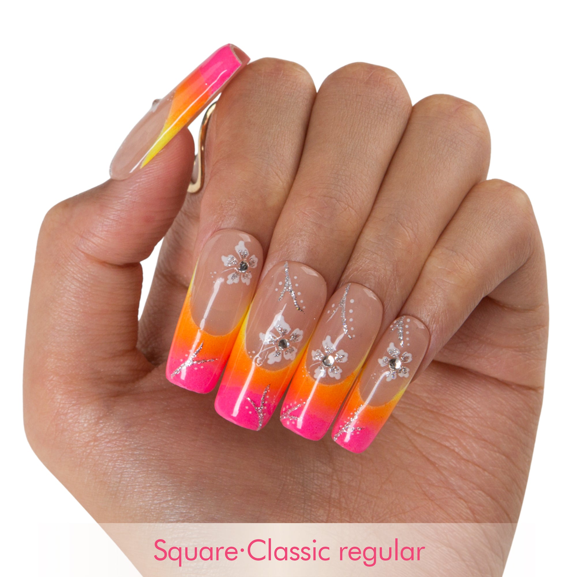 Sunset Bloom Handmade Nails H541