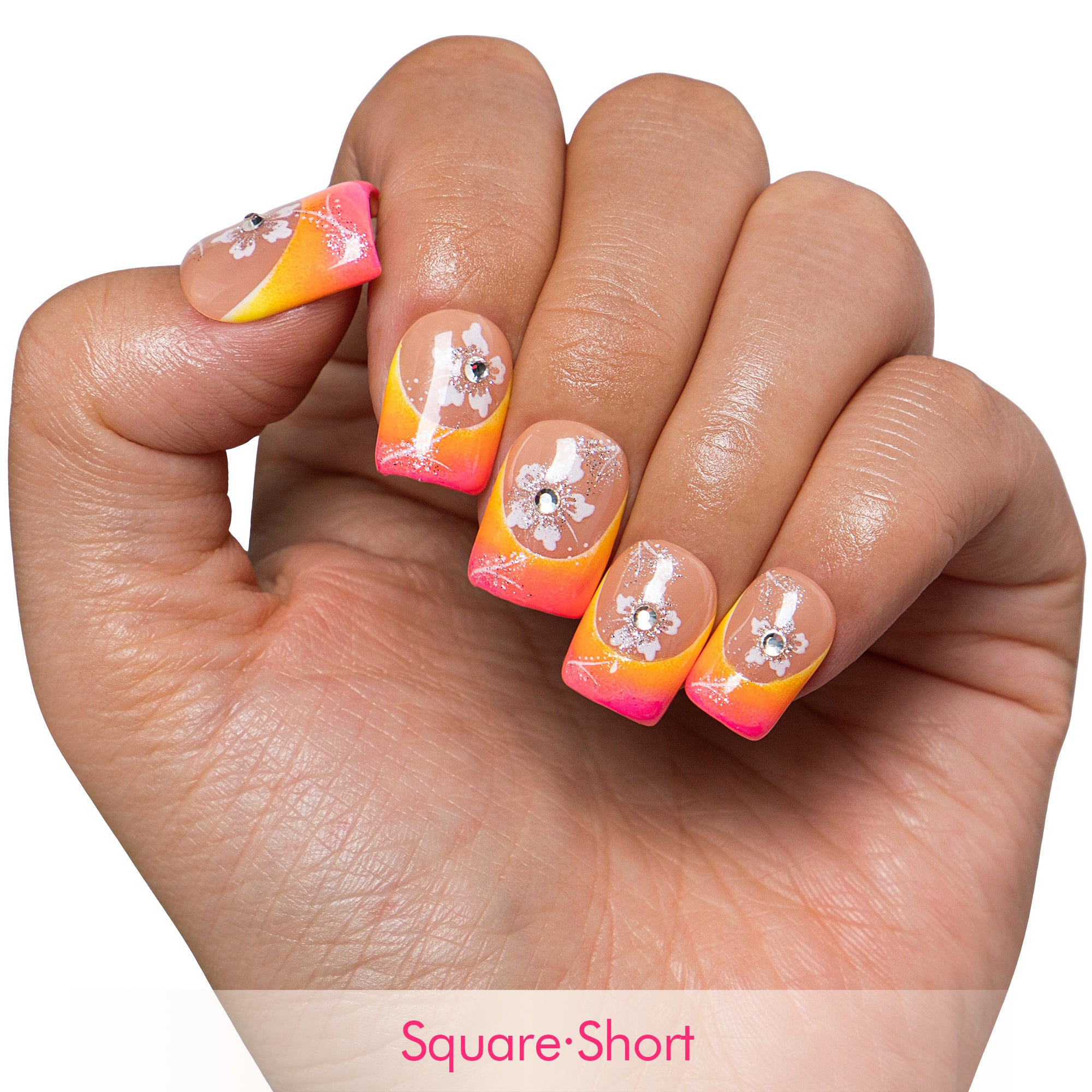 Sunset Bloom Handmade Nails H541