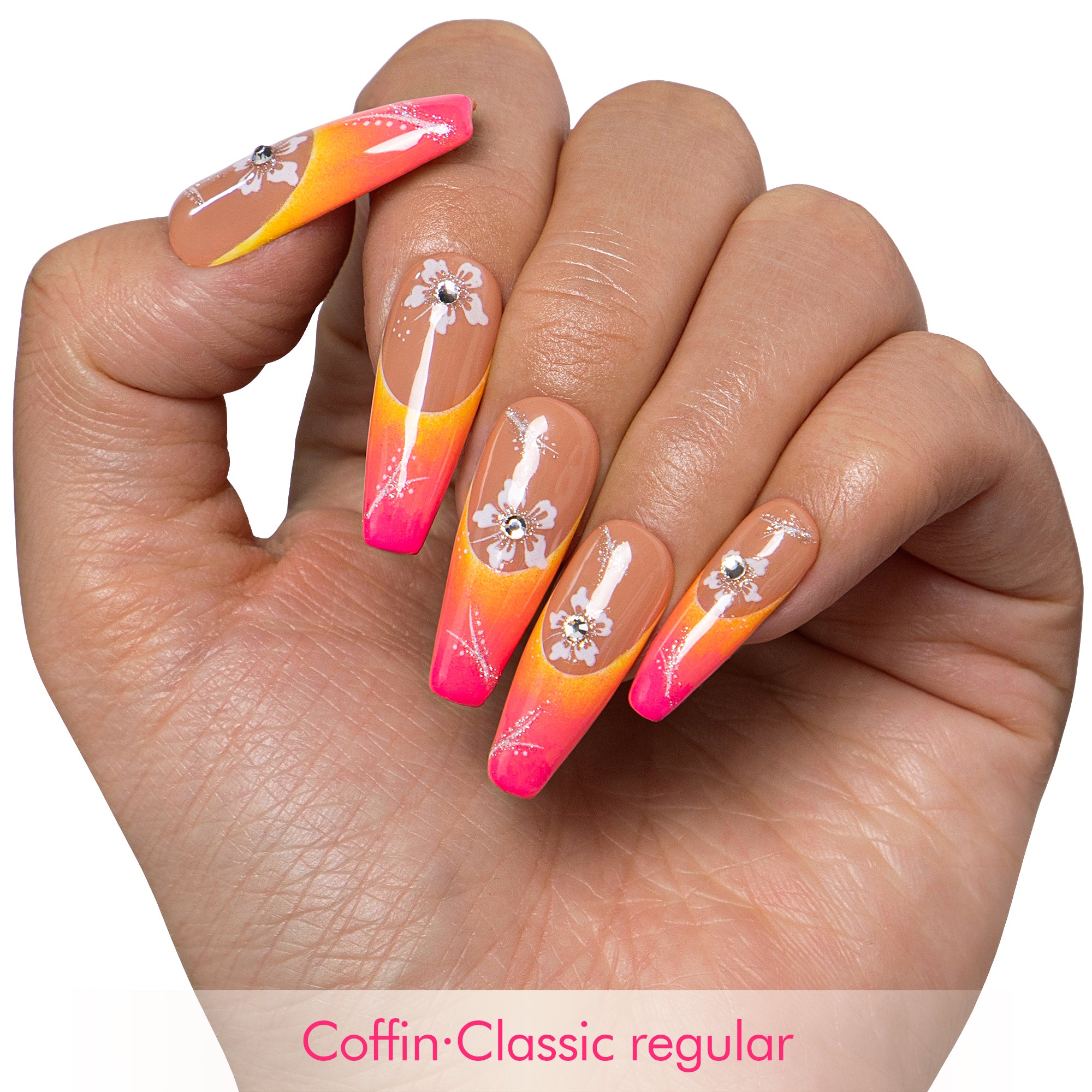 Sunset Bloom Handmade Nails H541