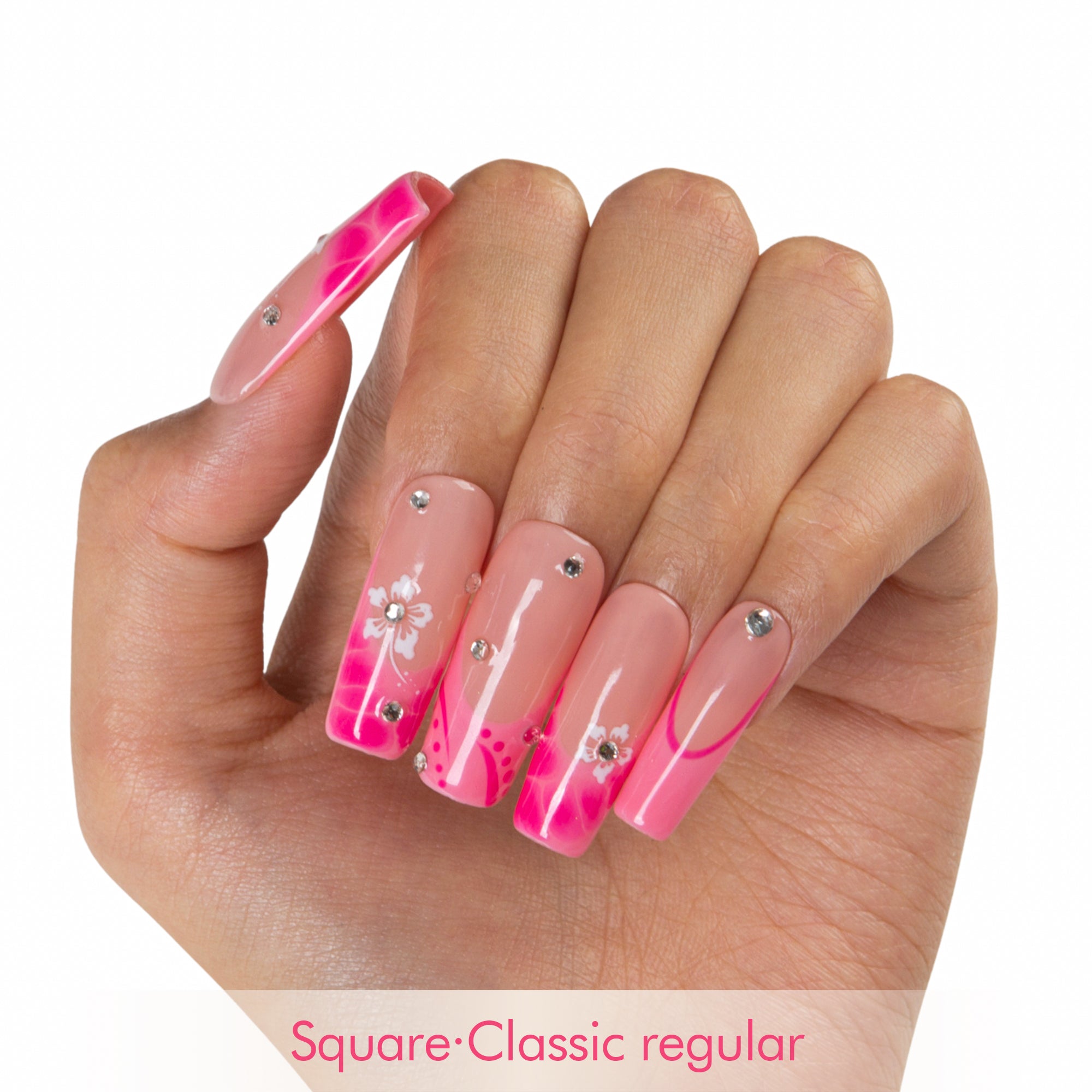 Blossom Sparkle Handmade Nails H542