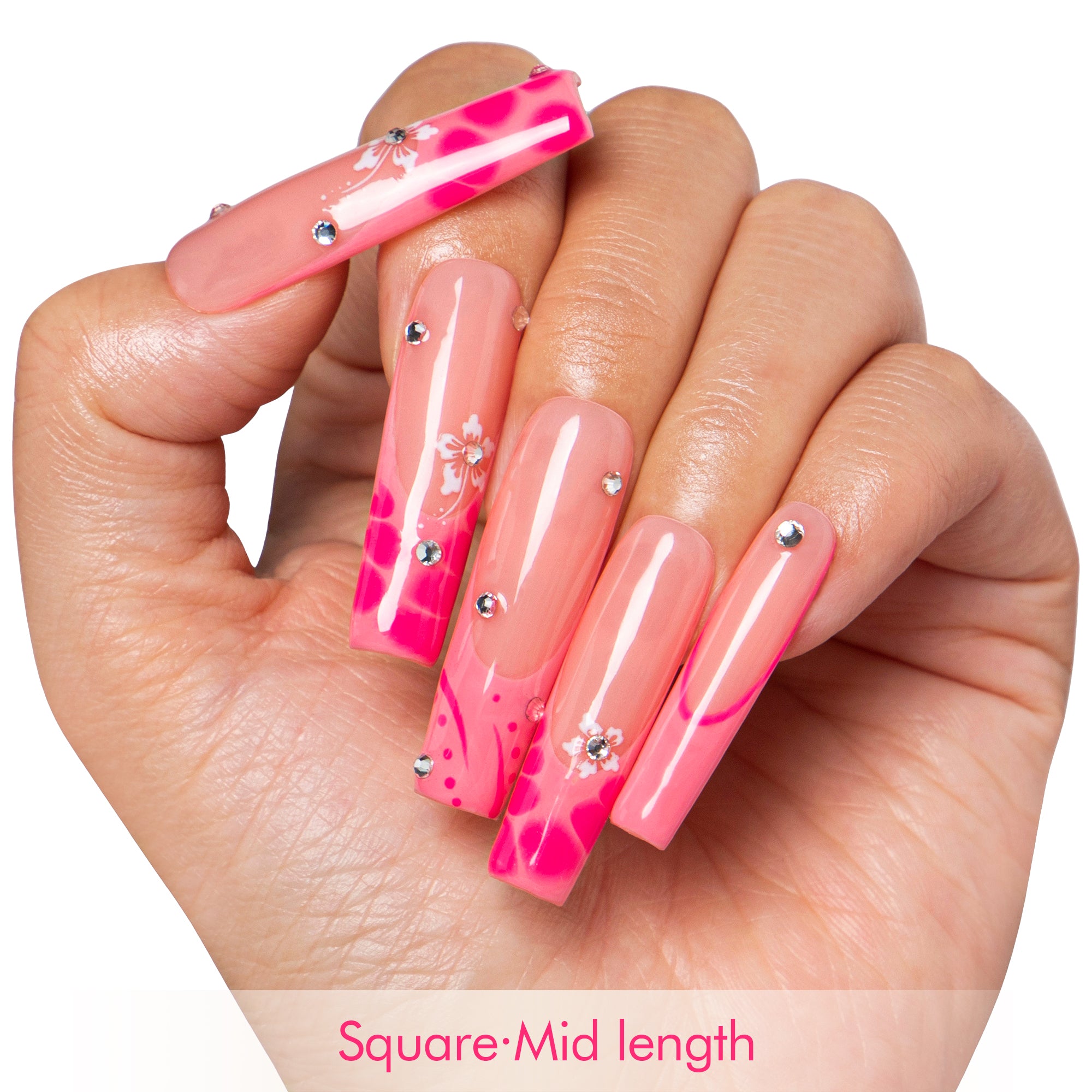 Blossom Sparkle Handmade Nails H542