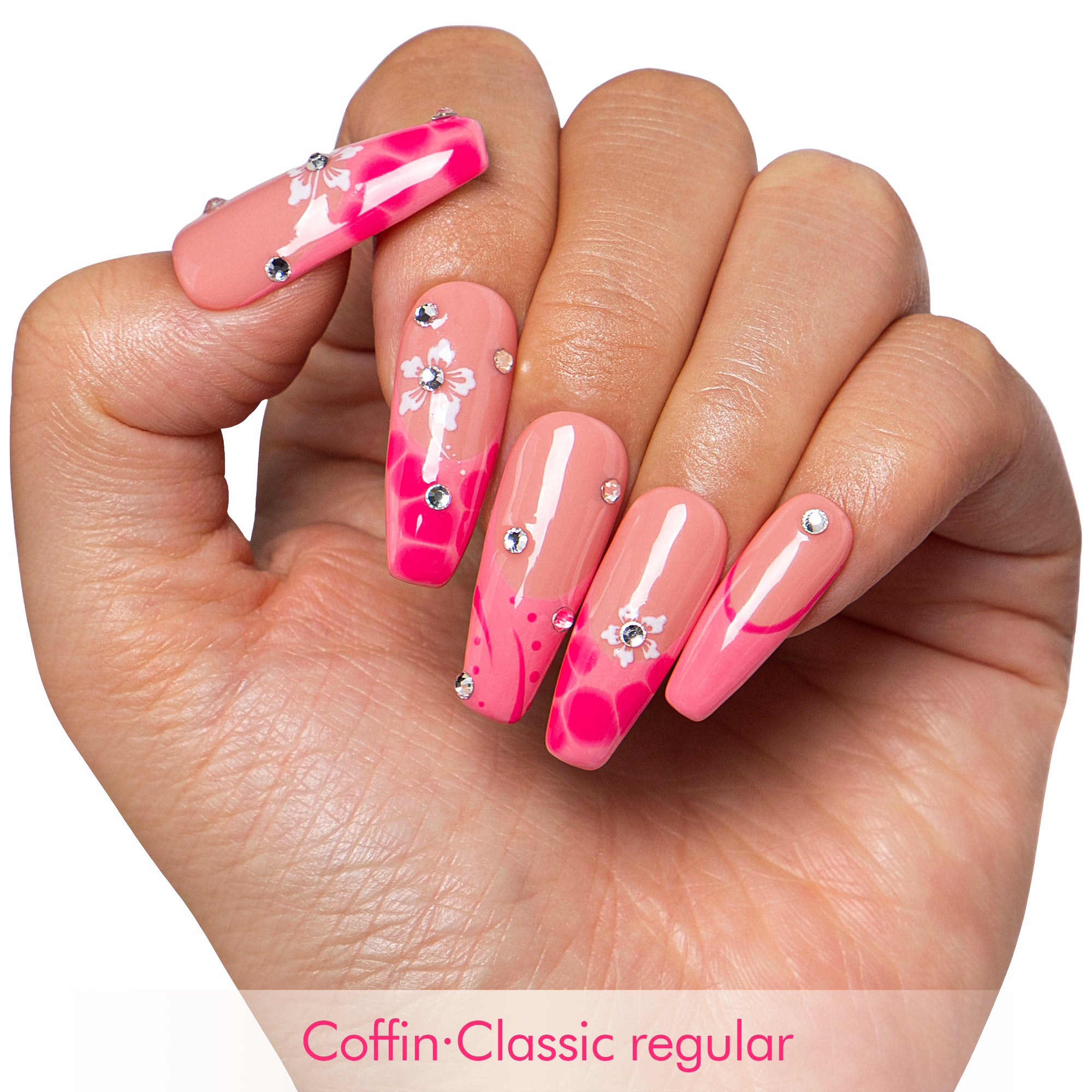Blossom Sparkle Handmade Nails H542