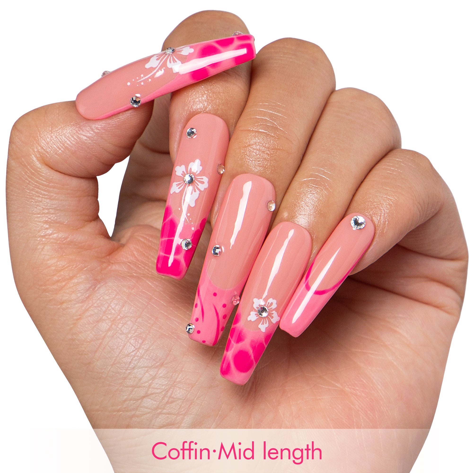 Blossom Sparkle Handmade Nails H542