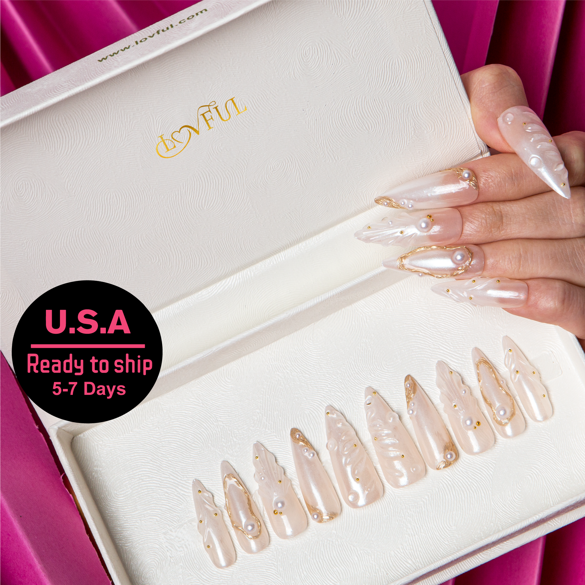 Pearl Tide Handmade Nails H543 RTS