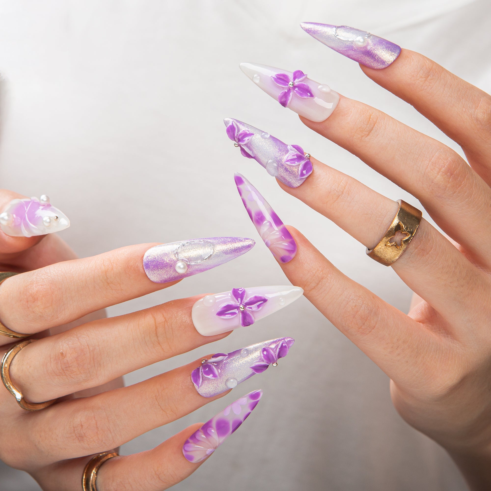 Lilac Lagoon Handmade Nails H545