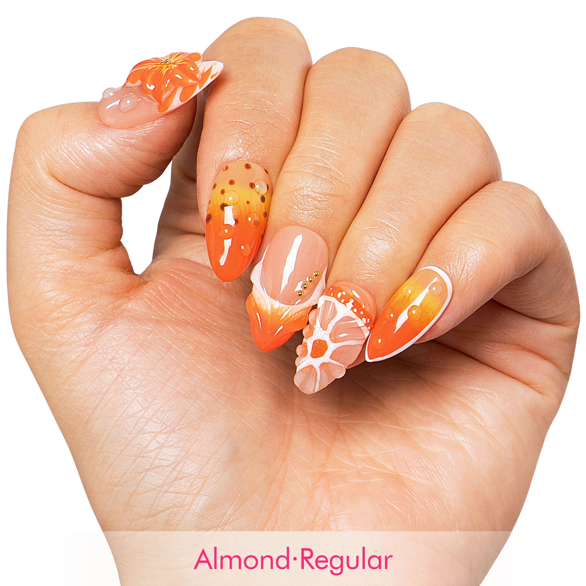Holy Hibiscus Heat Handmade Nails H546