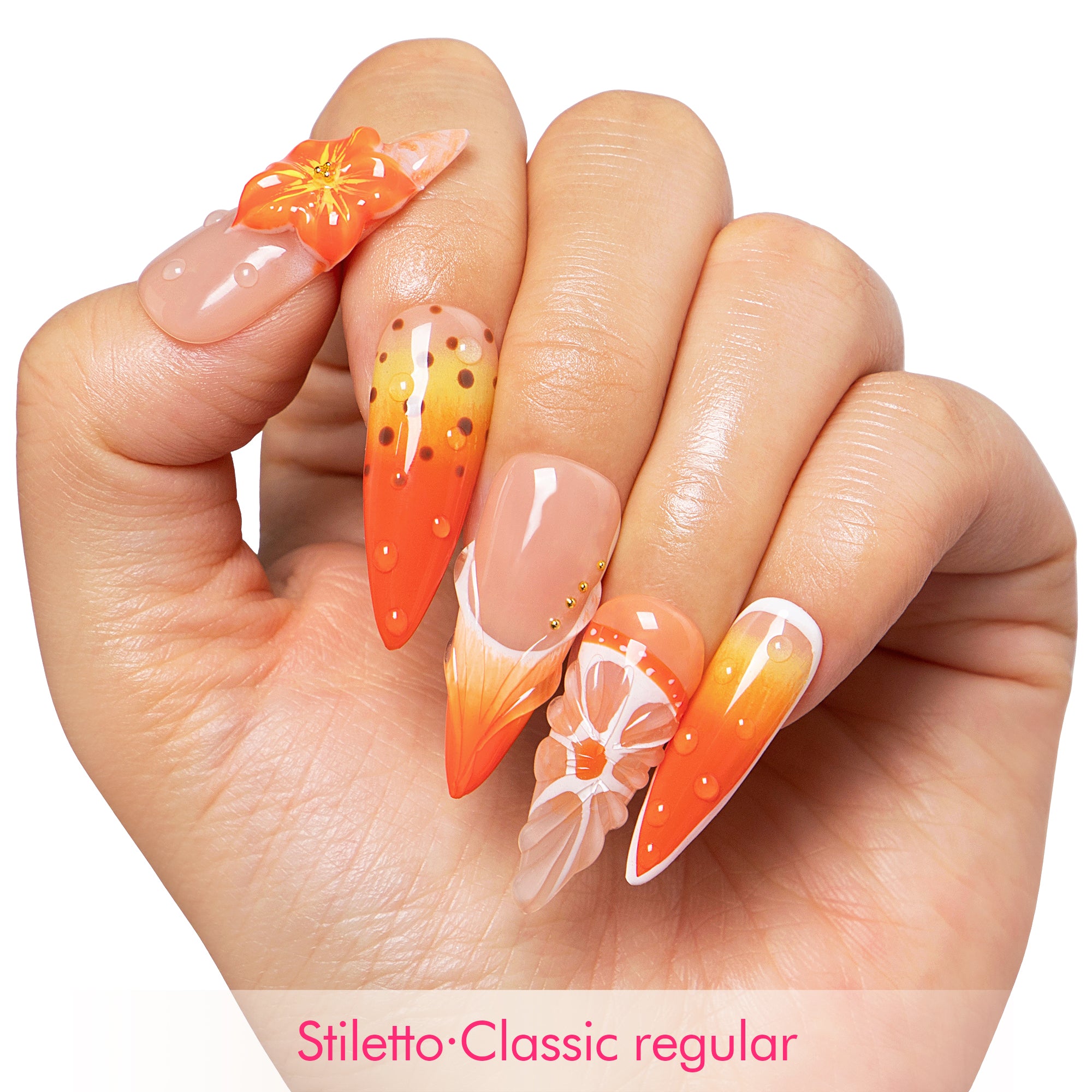 Holy Hibiscus Heat Handmade Nails H546