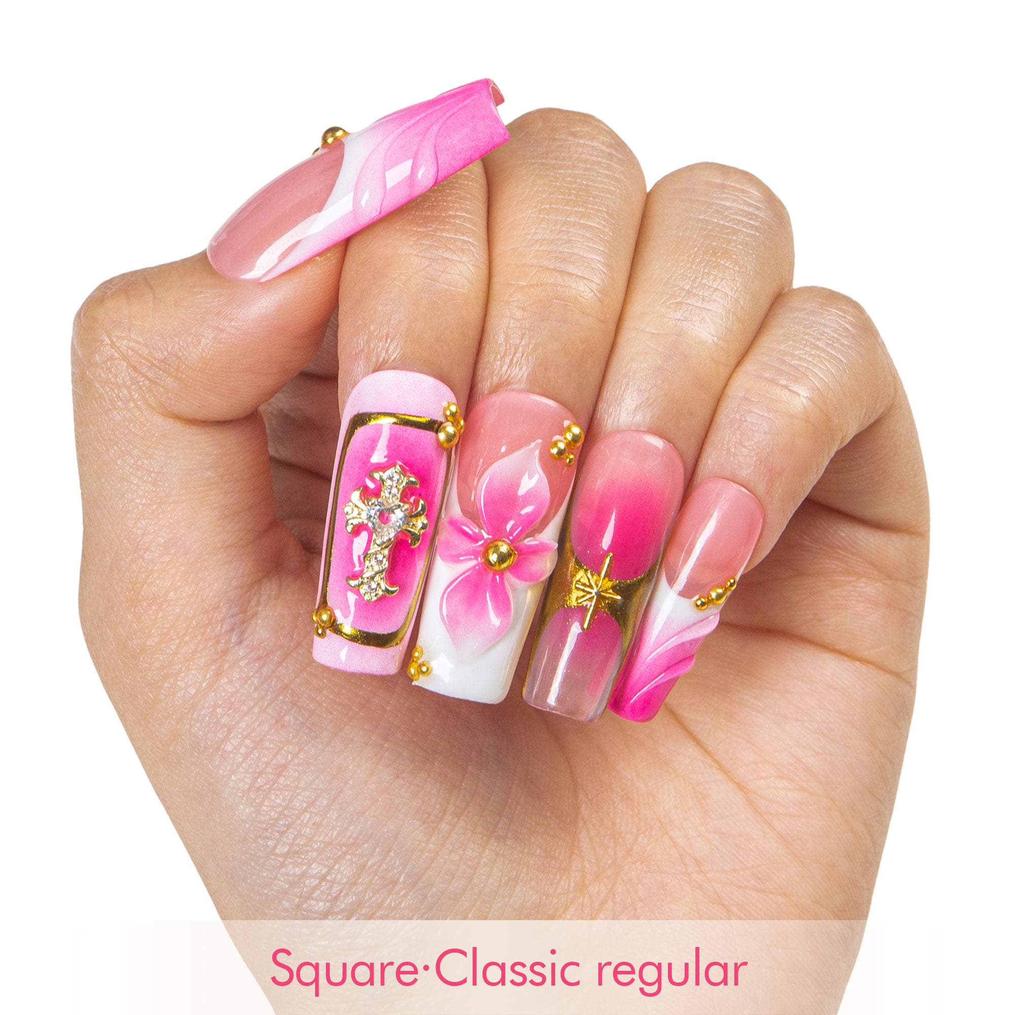 Bubblegum Reef Handmade Nails H547