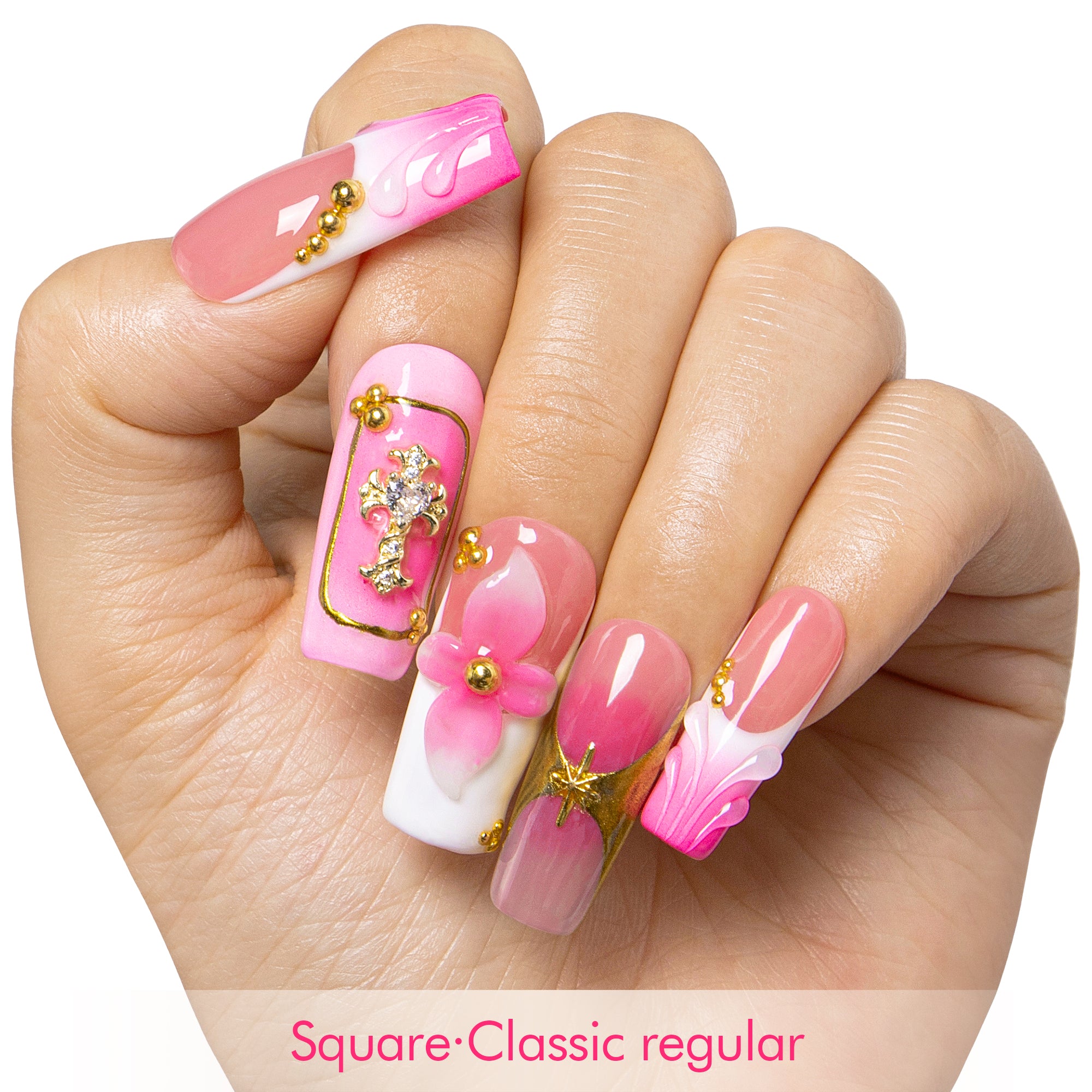 Bubblegum Reef Handmade Nails H547