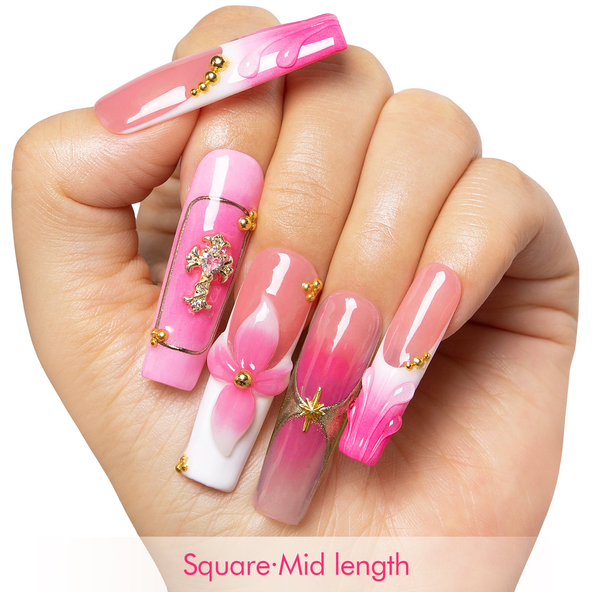 Bubblegum Reef Handmade Nails H547