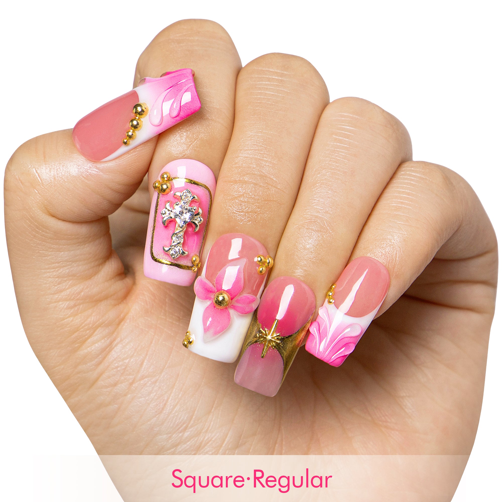 Bubblegum Reef Handmade Nails H547
