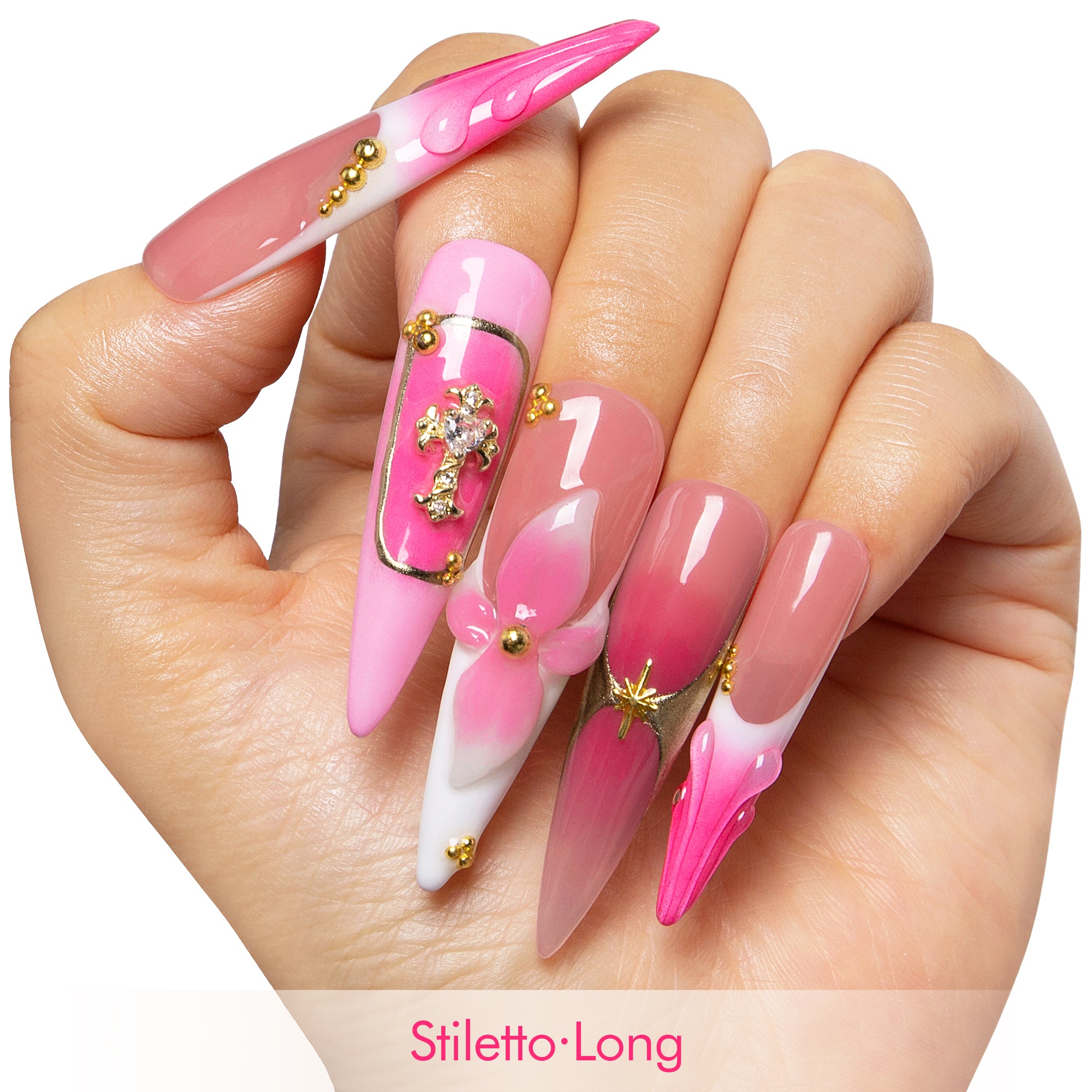 Bubblegum Reef Handmade Nails H547