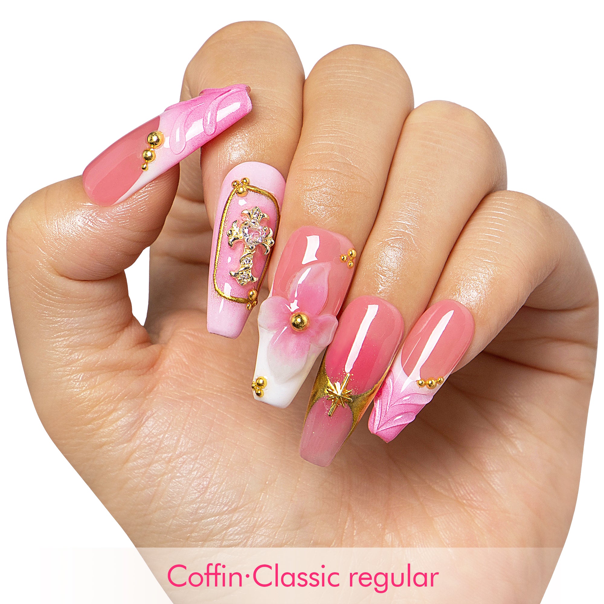 Bubblegum Reef Handmade Nails H547