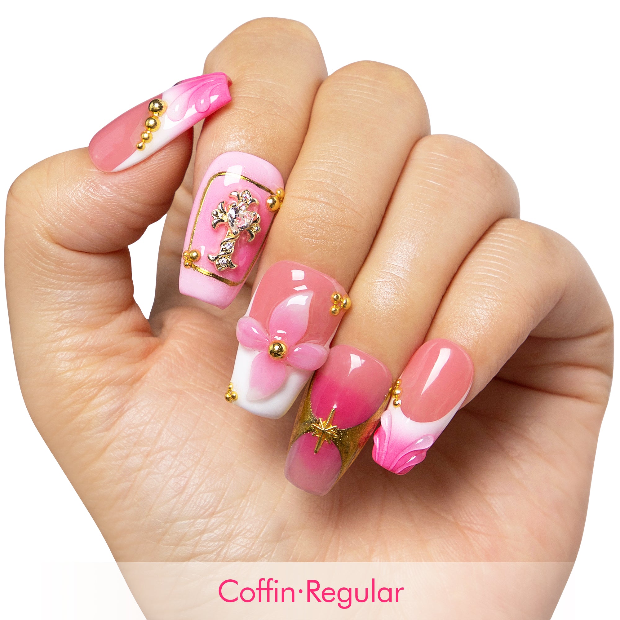 Bubblegum Reef Handmade Nails H547
