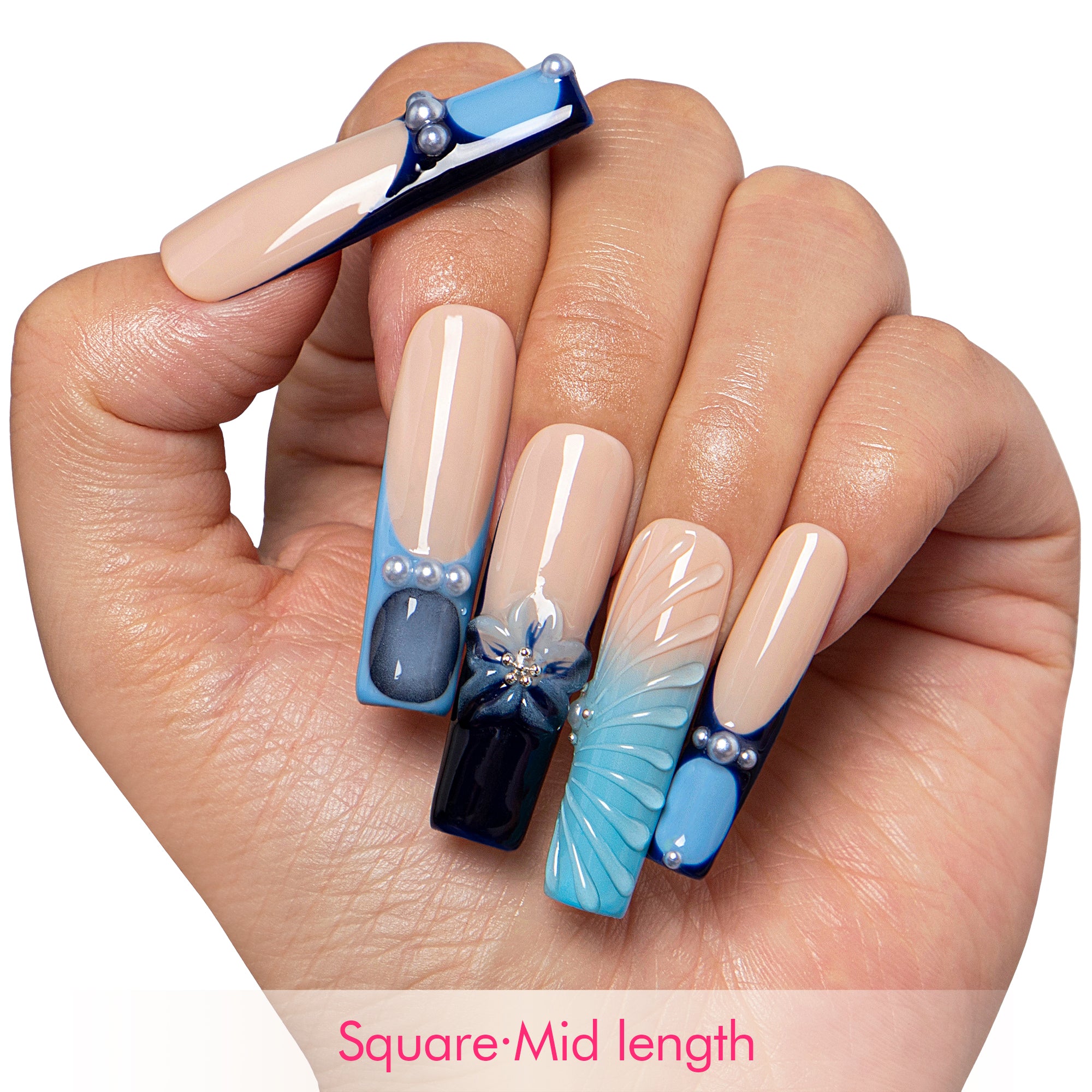 Bora Bora Glow Handmade Nails H548