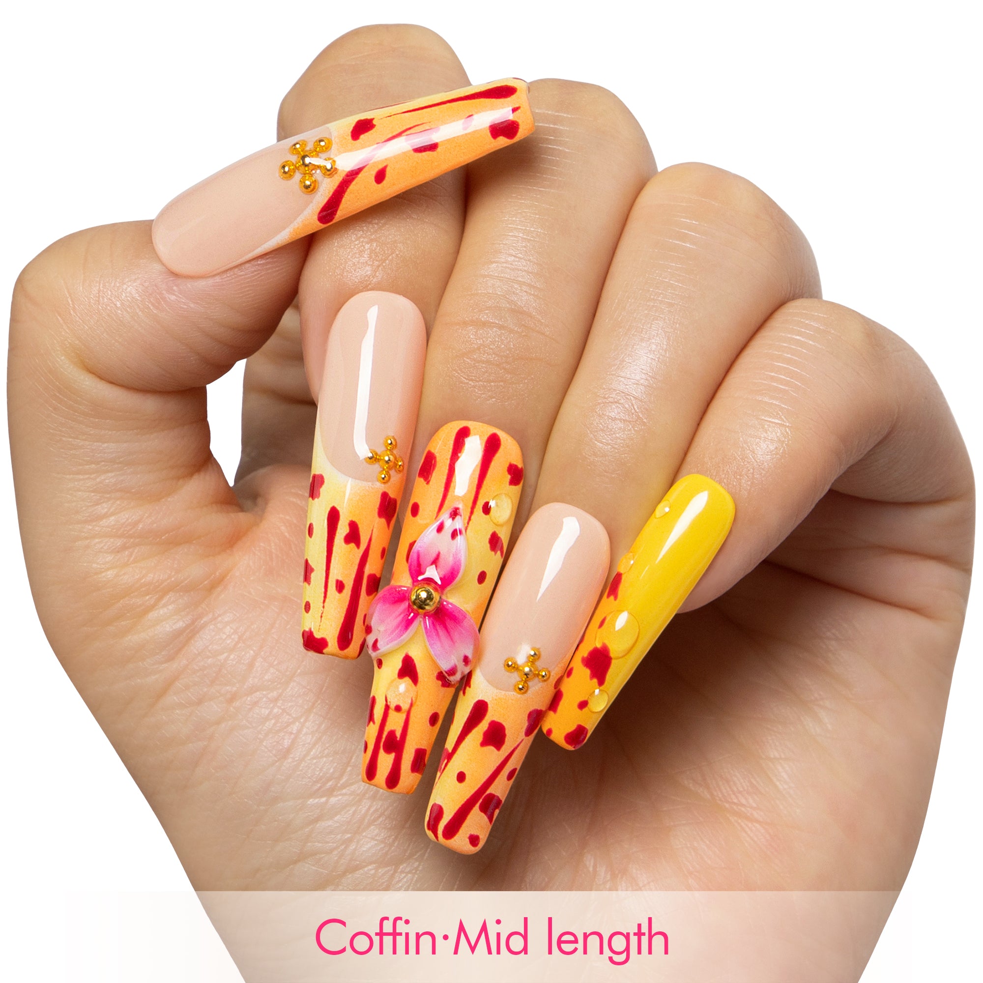 Coral Crush Handmade Nails H553