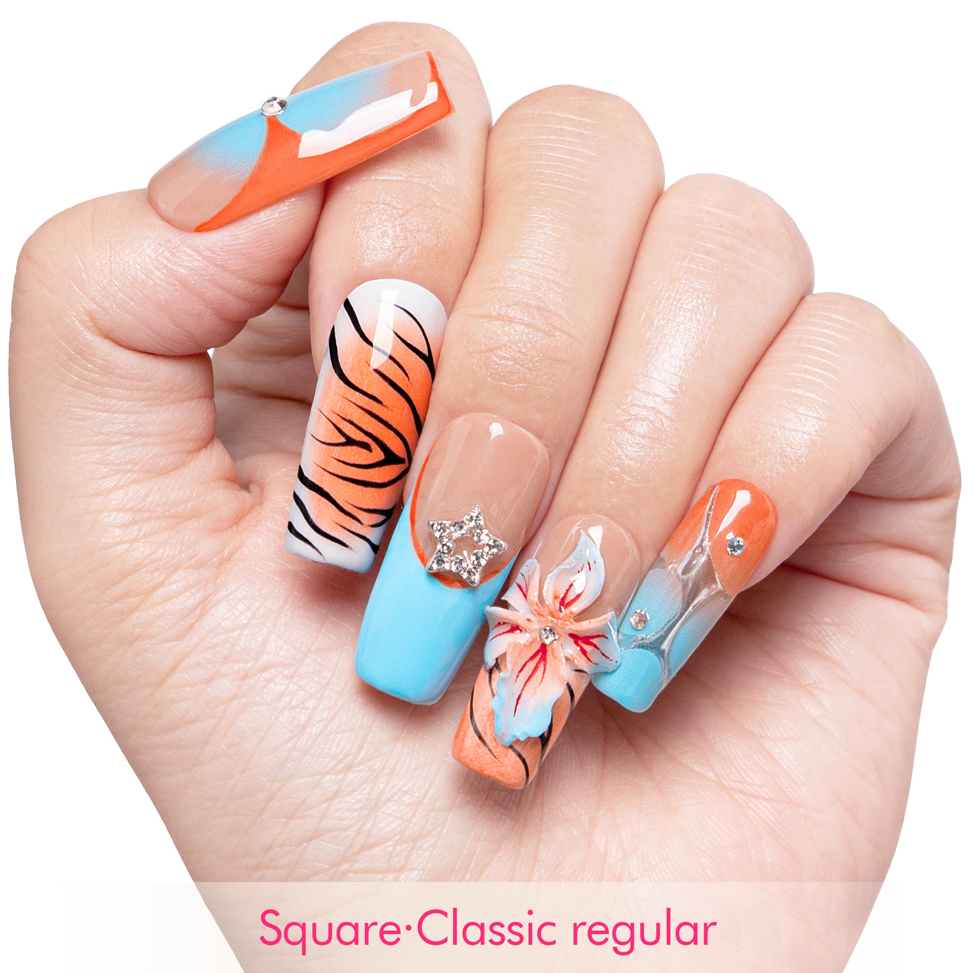 Sunburn Safari Handmade Nails H554