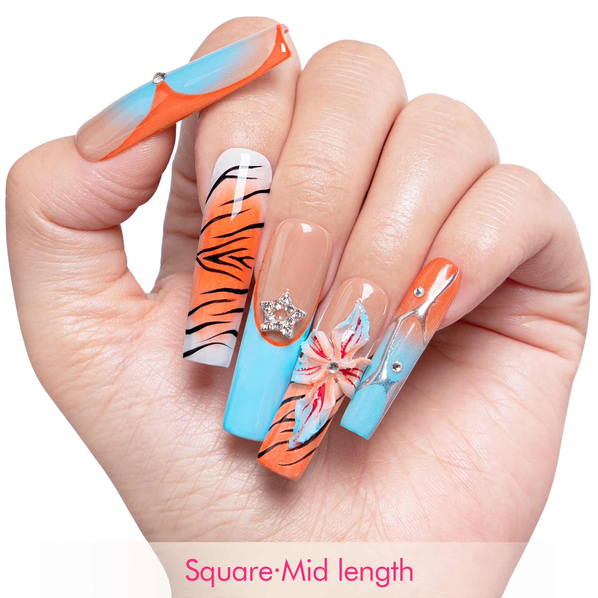 Sunburn Safari Handmade Nails H554