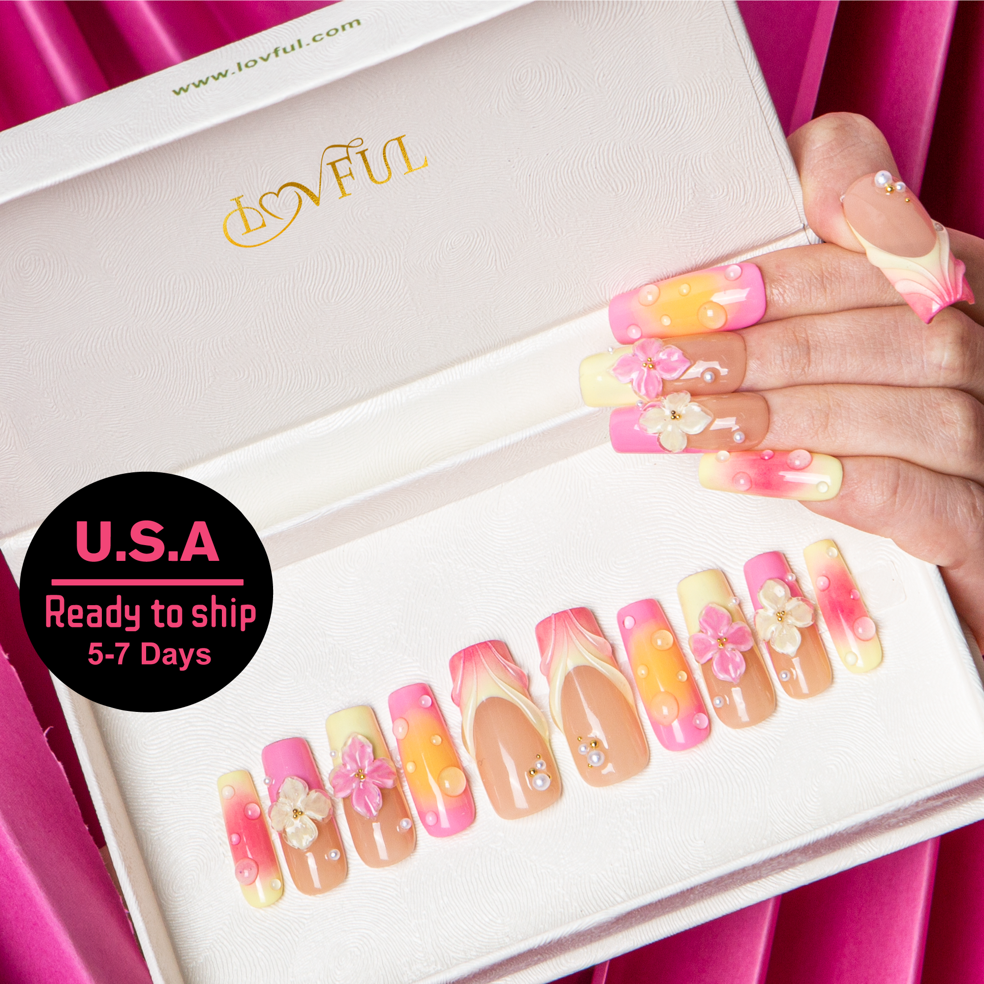 Siren Instinct Handmade Square Nails H555 RTS