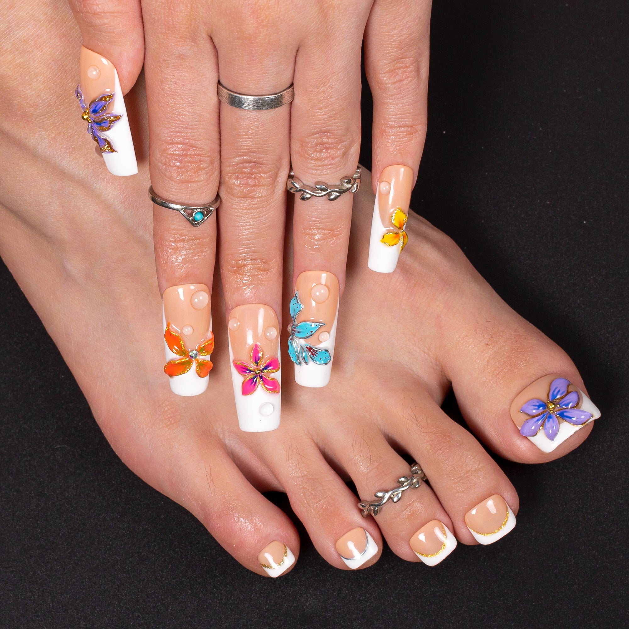Flower Girl Energy Combo Set Handmade Nails H557+T557