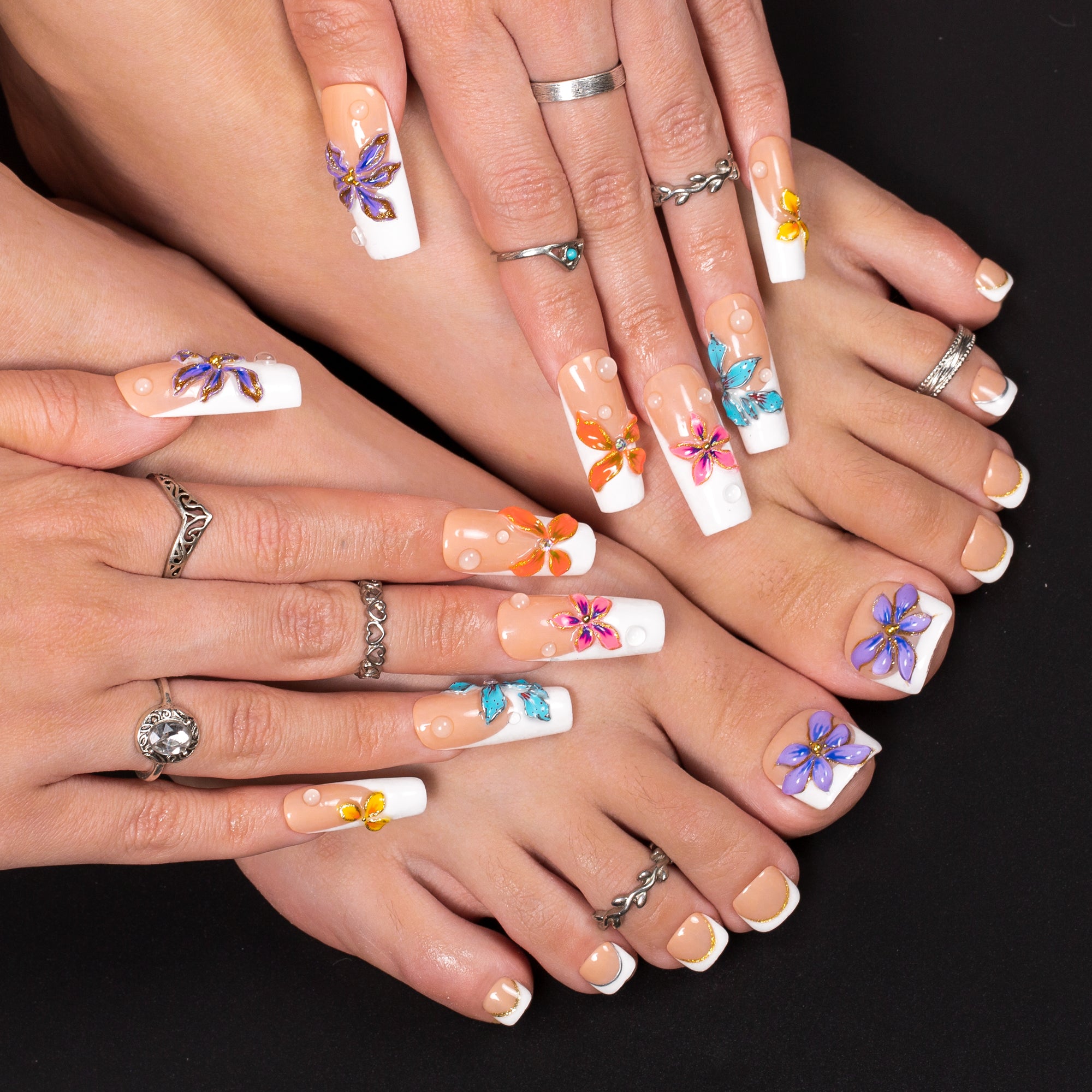 Flower Girl Energy Combo Set Handmade Nails H557+T557