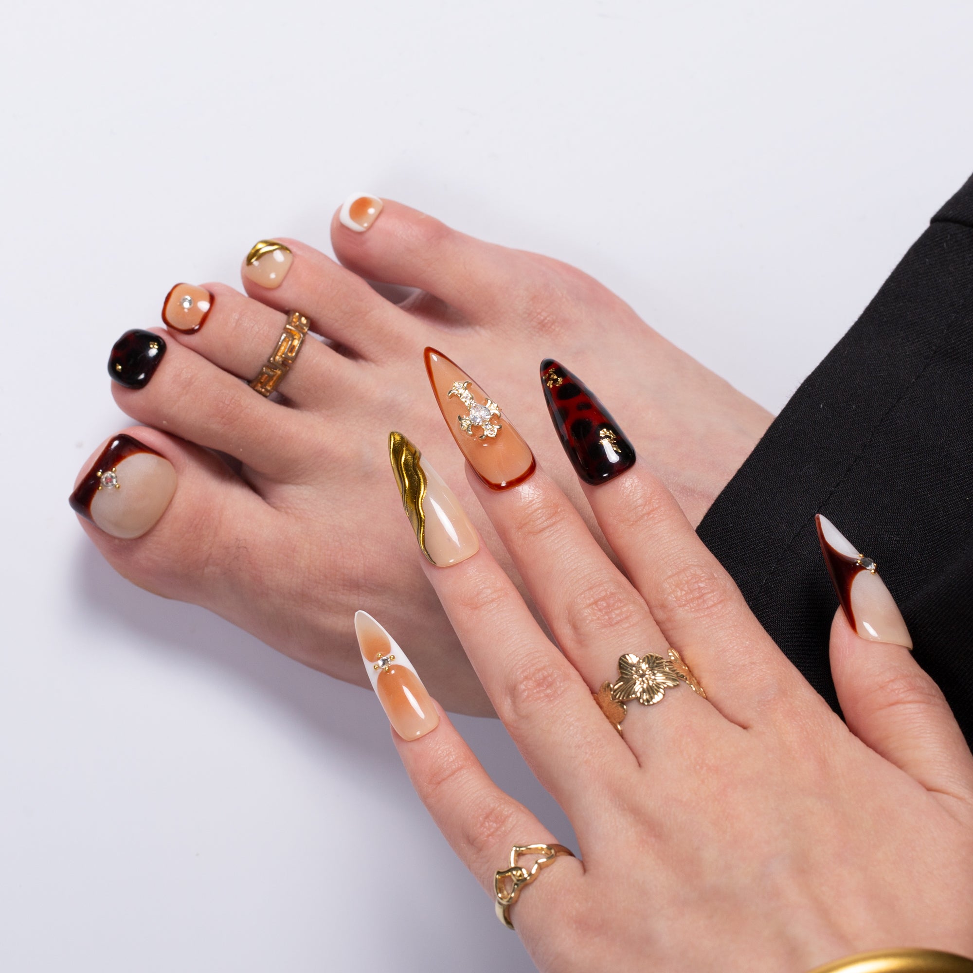 Blessed In Bronze Combo Set Handmade Nails H561+T561
