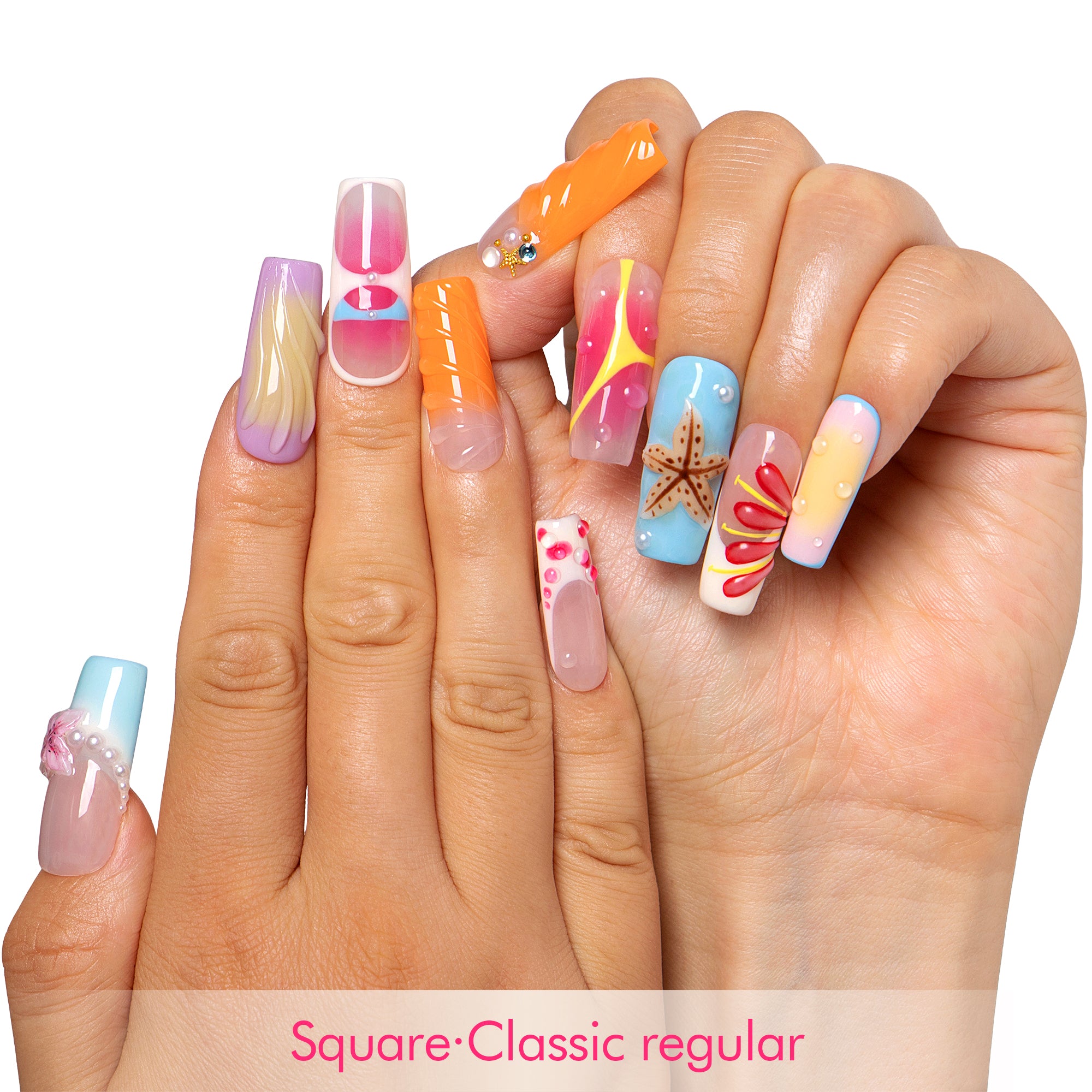 Pool Party Queen Handmade Nails H562