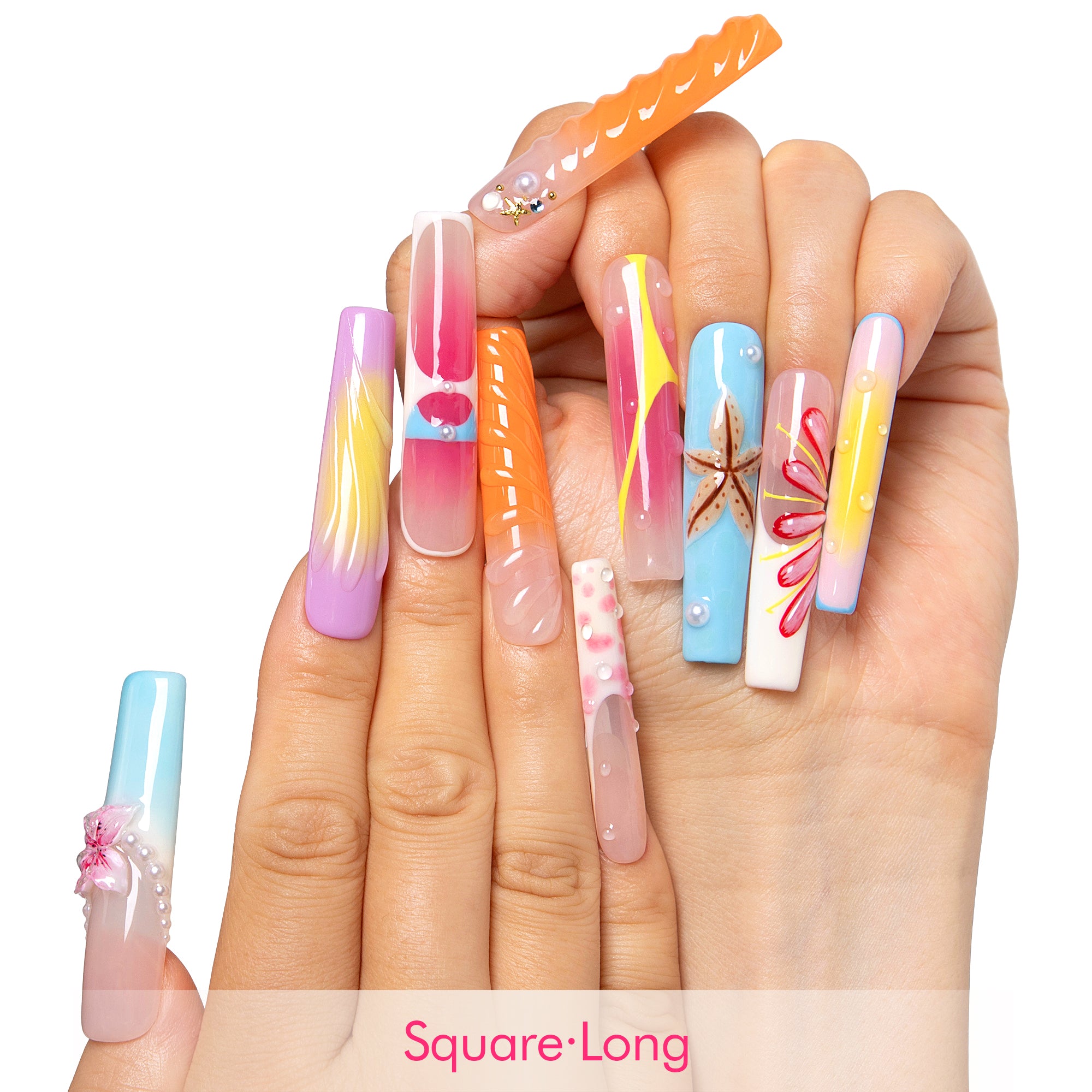 Pool Party Queen Handmade Nails H562