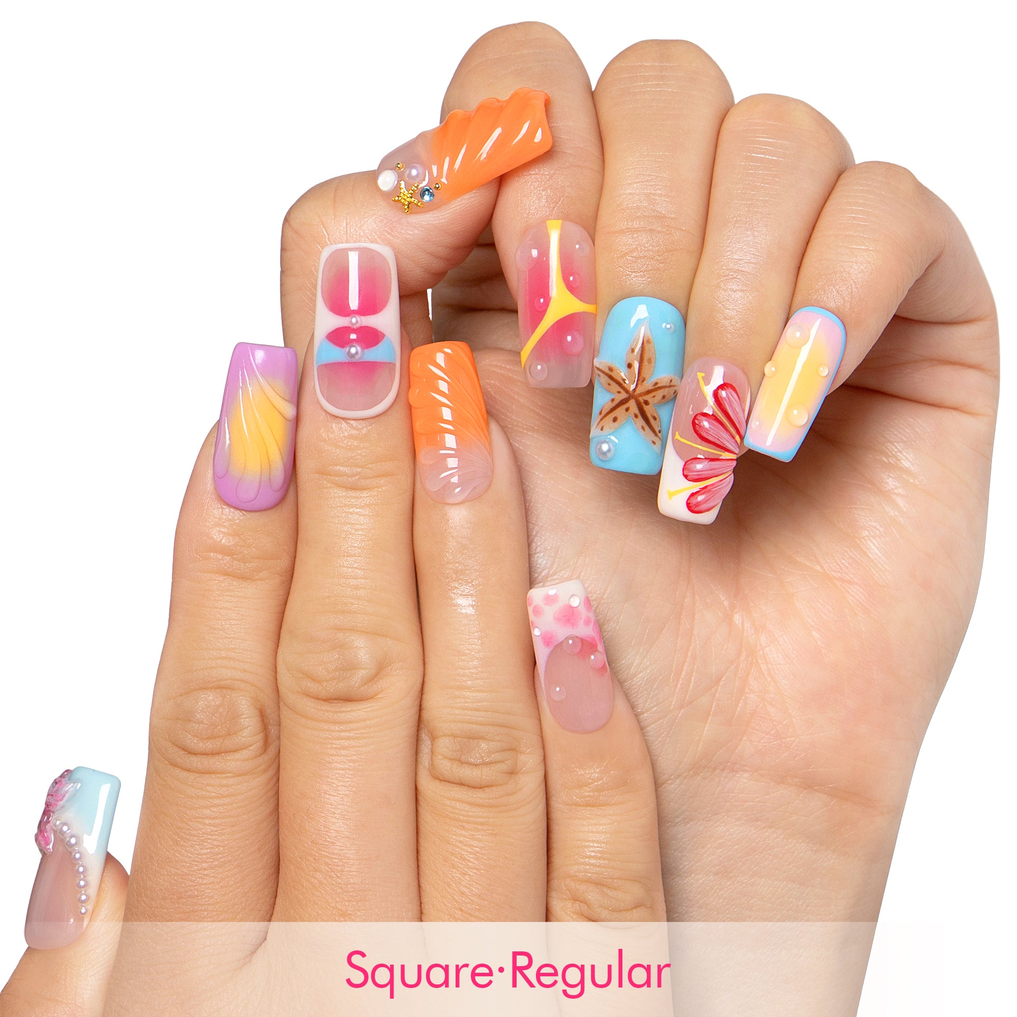 Pool Party Queen Handmade Nails H562